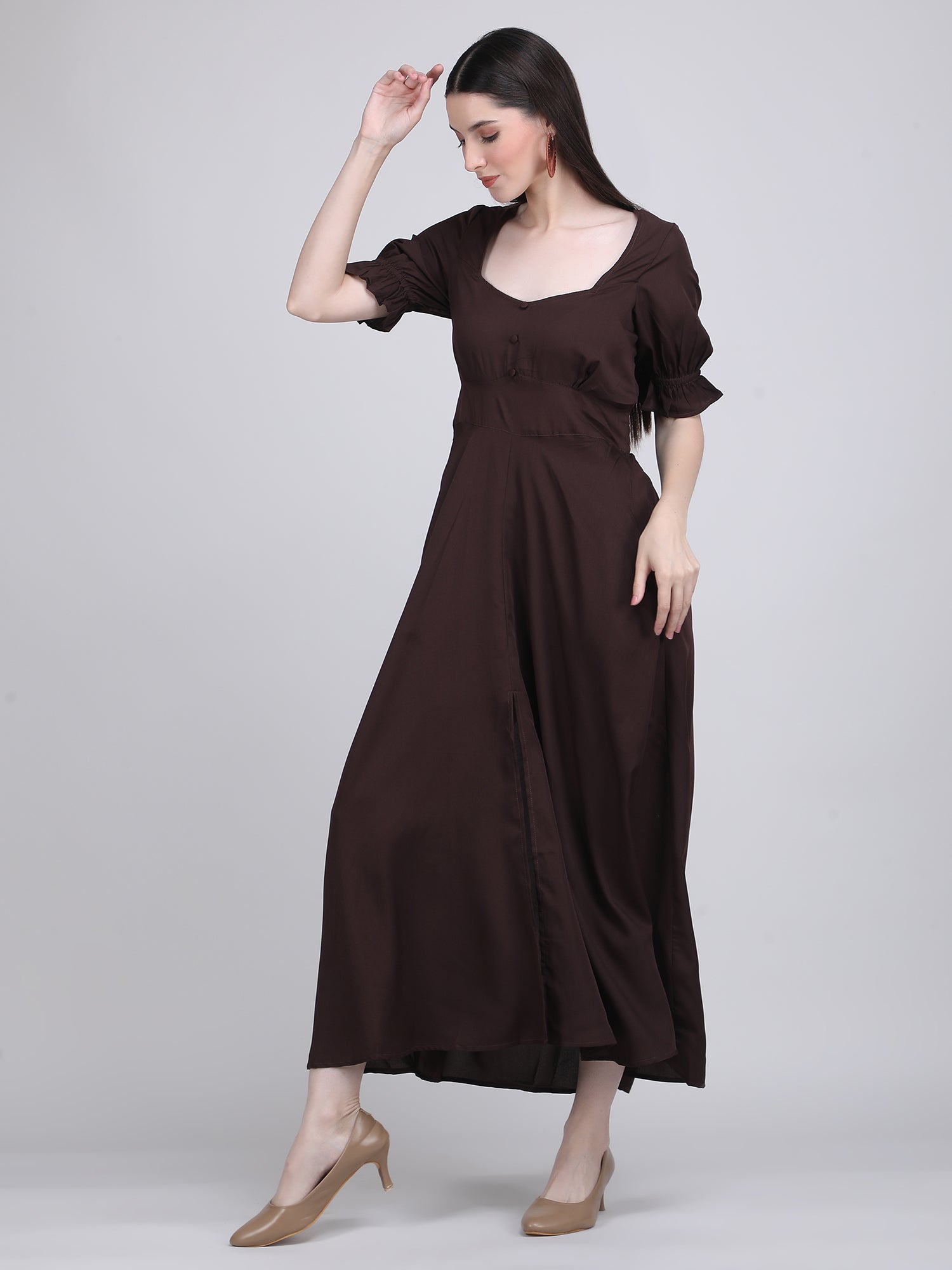 Cocoa Charm Flowy Dress
