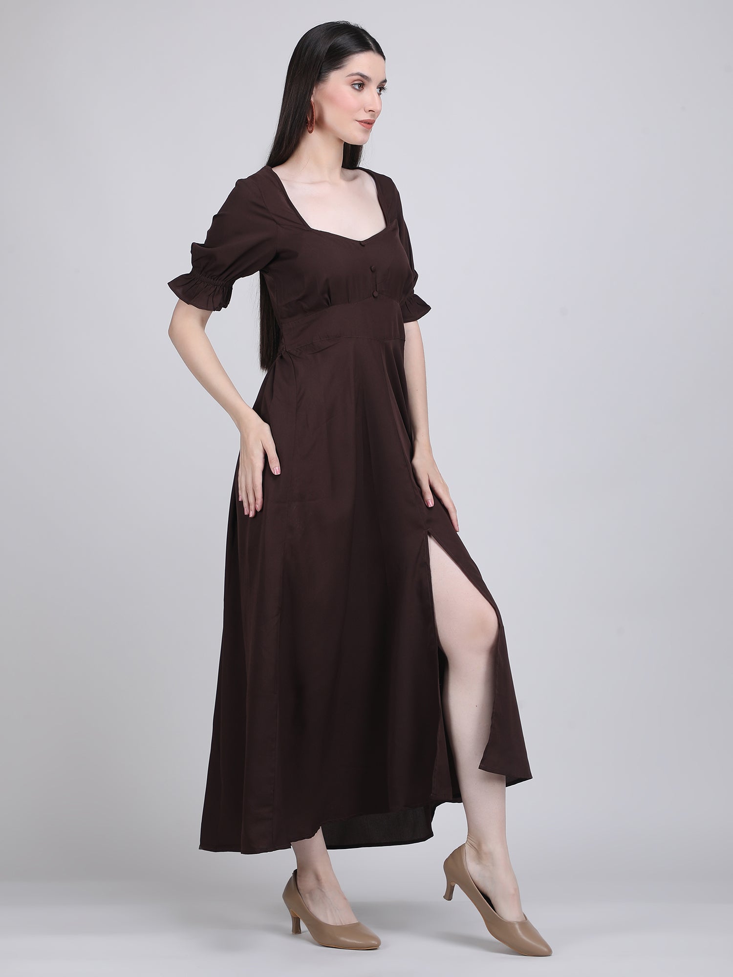 Cocoa Charm Flowy Dress