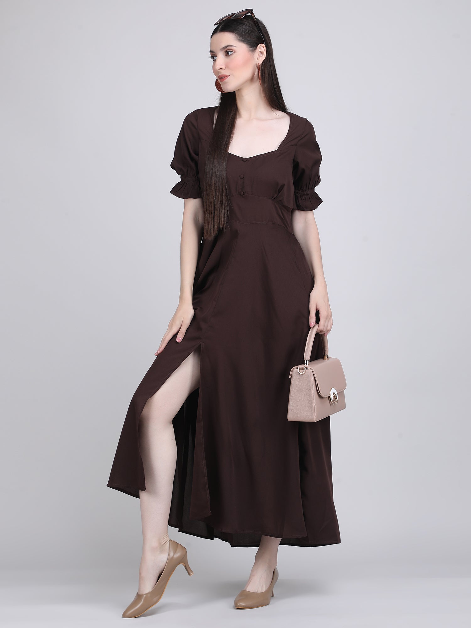 Cocoa Charm Flowy Dress