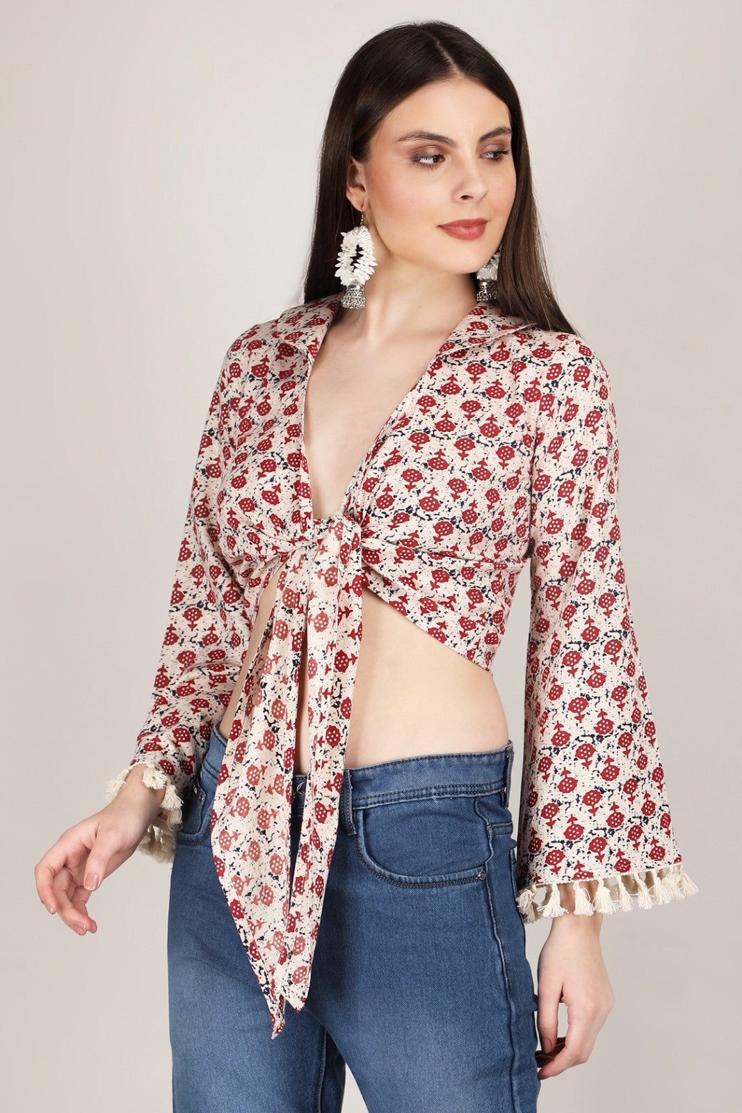Boho Blossom Tie-Up Top