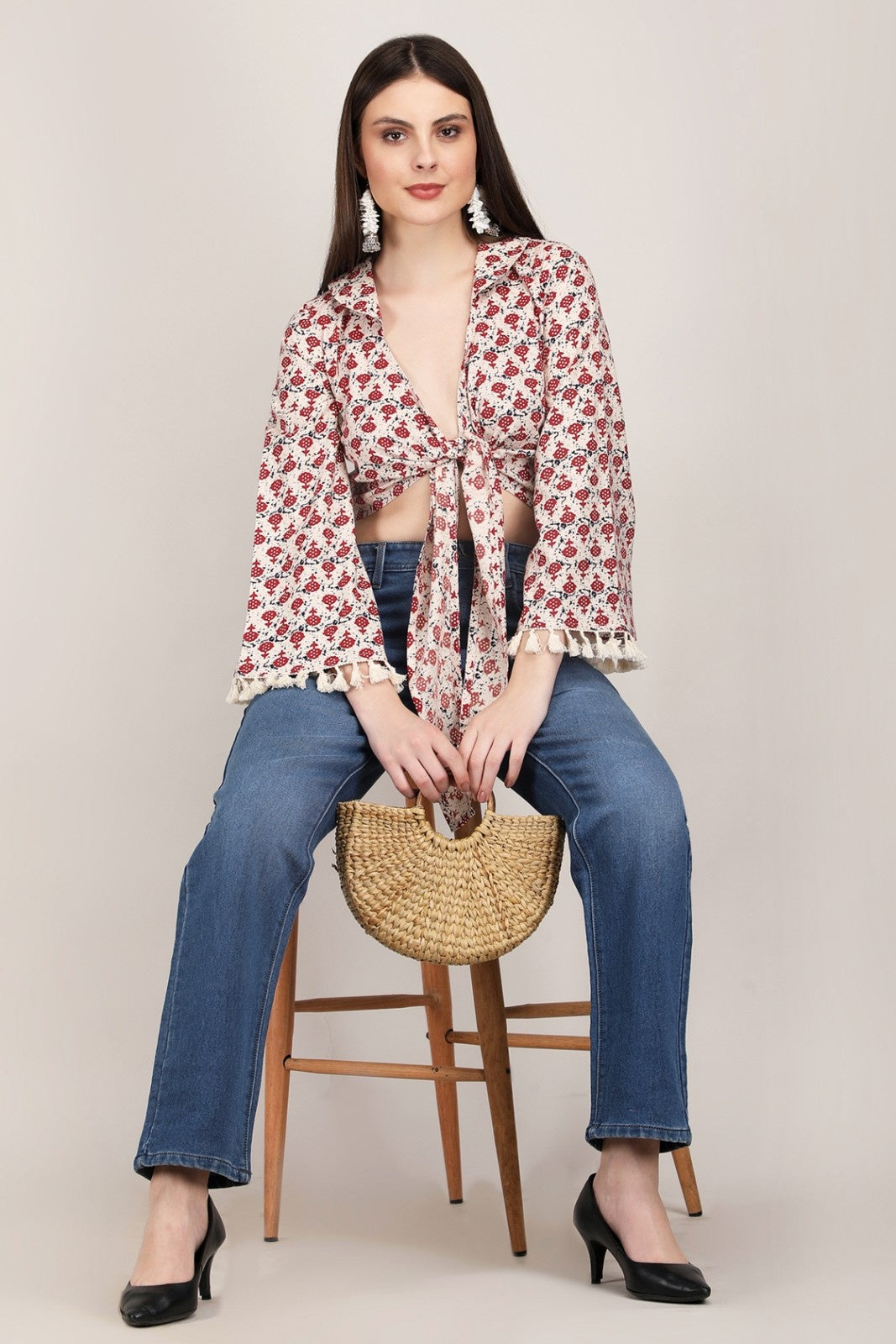 Boho Blossom Tie-Up Top