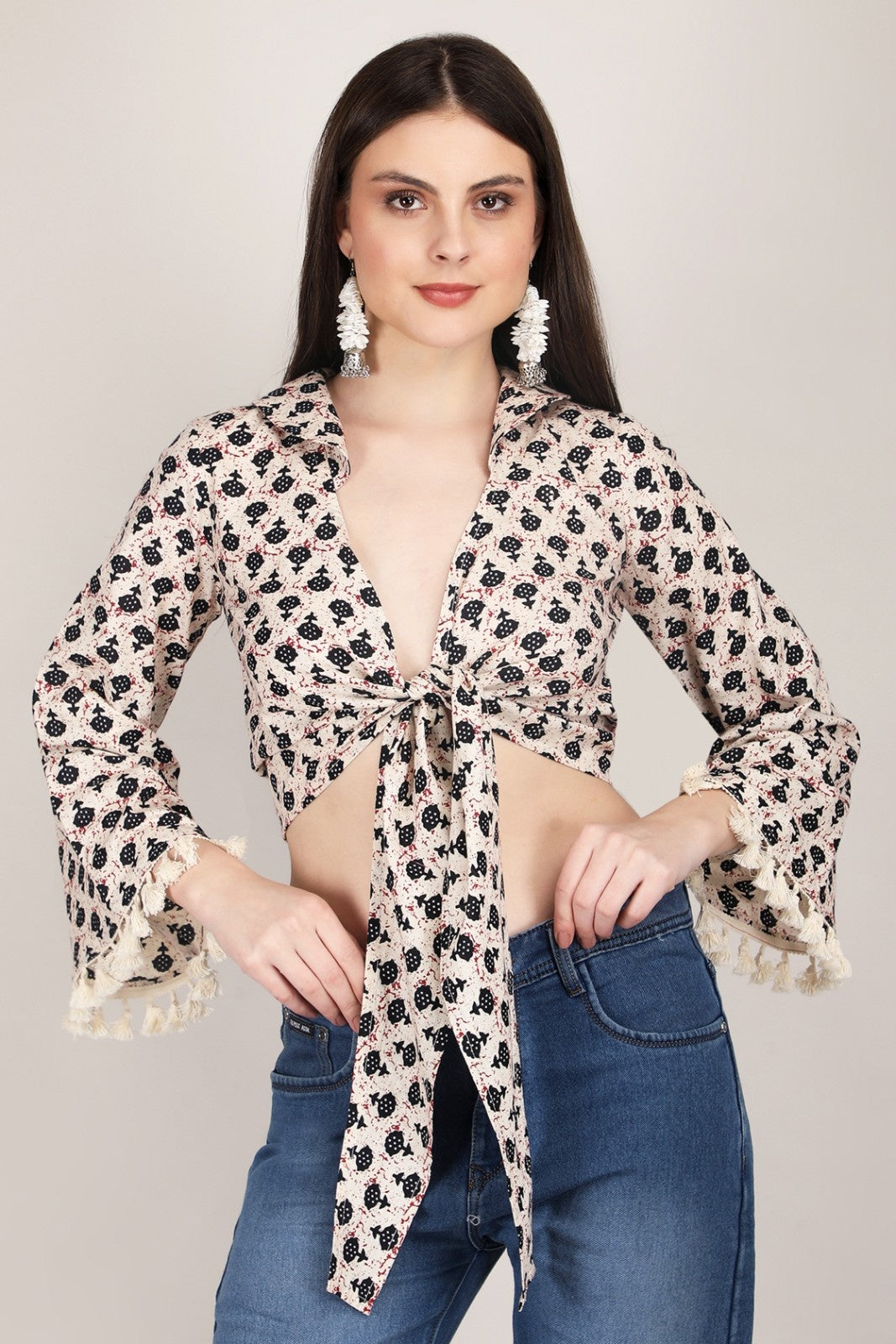 Boho Blossom Tie-Up Top