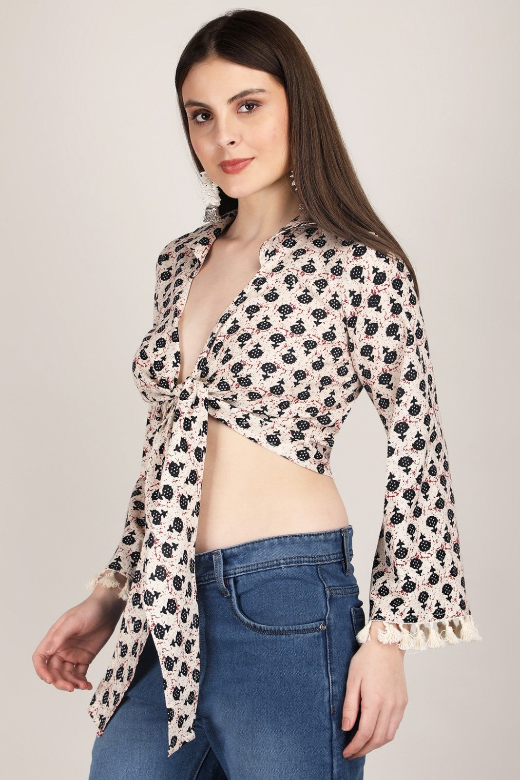 Boho Blossom Tie-Up Top