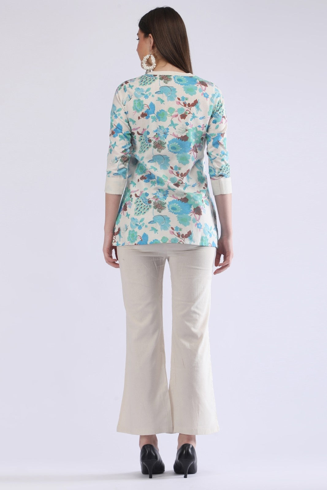 Women's Cream Floral Printed Co-Ord Set