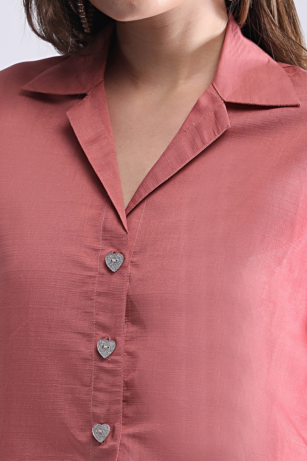 Women’s Embroidered Short Shirt & Wide-Leg Pant Co-ord Set