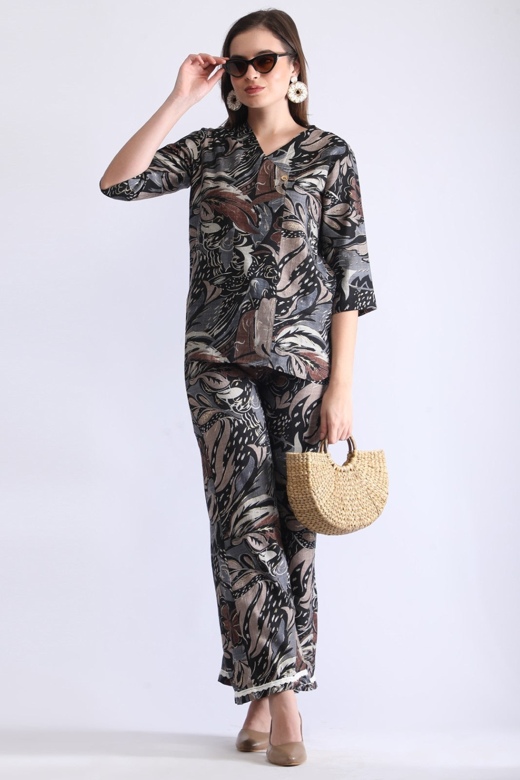 Stylish Printed Top & Pant Co-ord Set