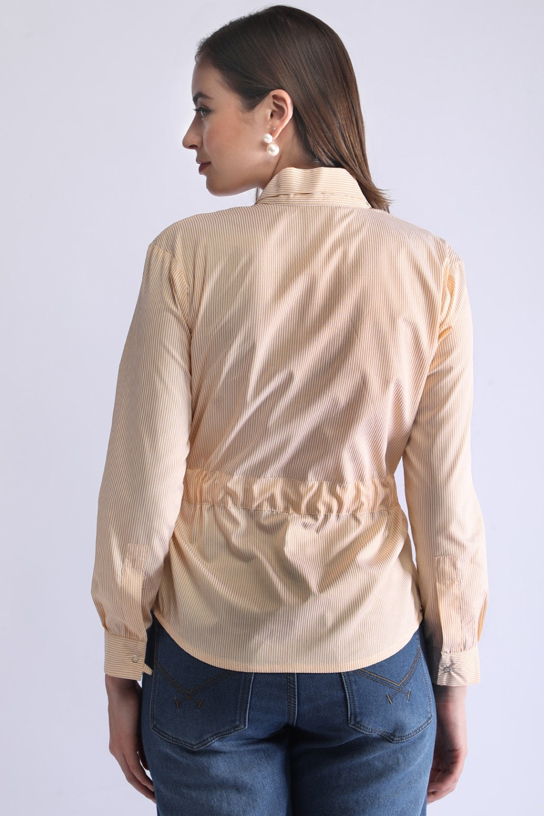 Striped Waist-Tie Casual Shirt for Women