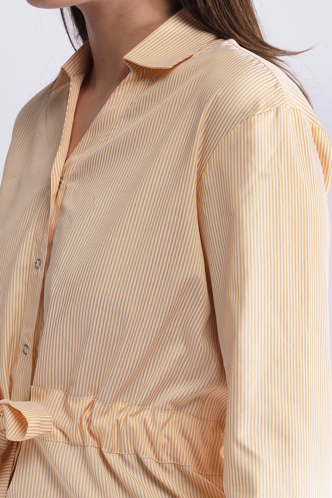 Striped Waist-Tie Casual Shirt for Women