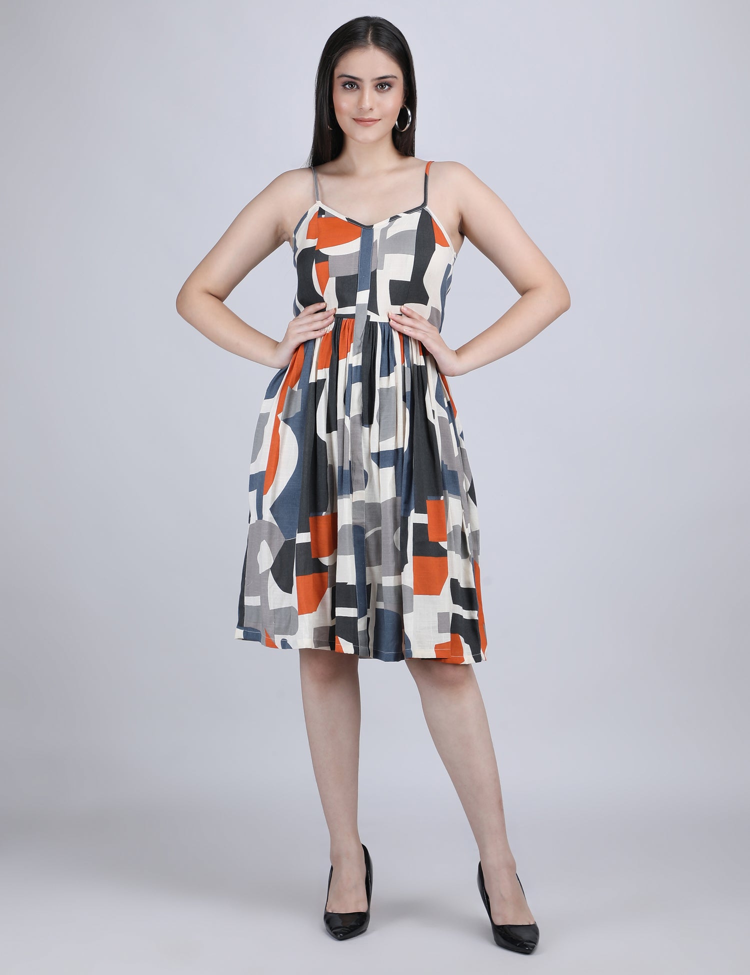 Urban Muse Geometric Spaghetti Dress