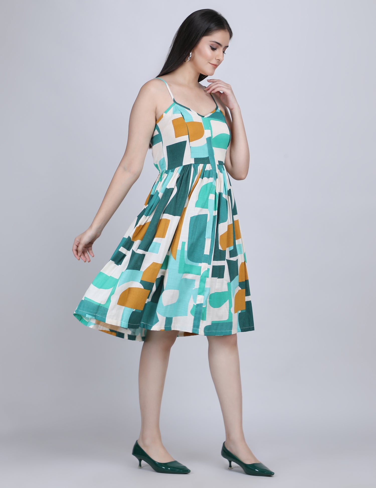 Urban Muse Geometric Spaghetti Dress