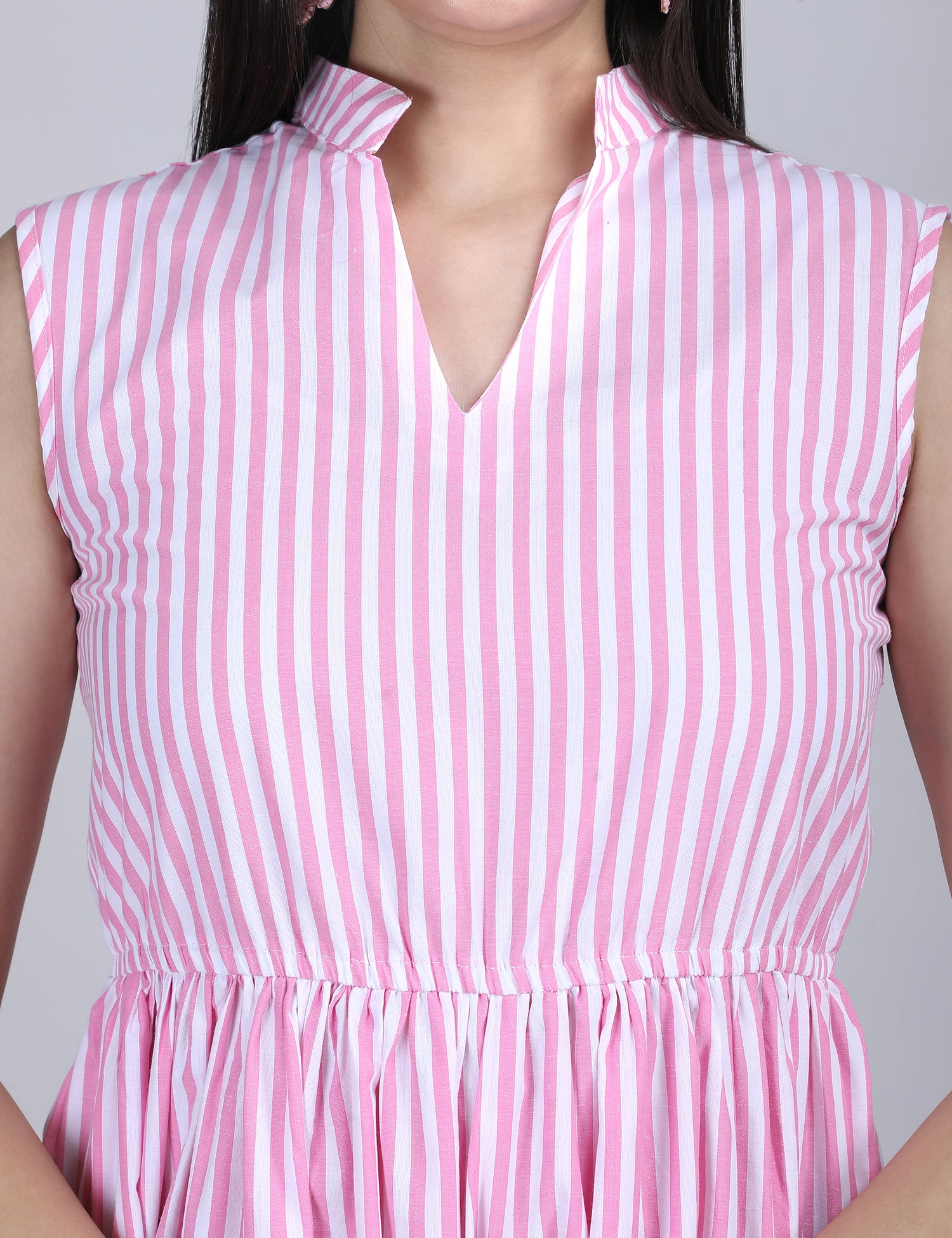 Lime Breeze Striped Tier Dress