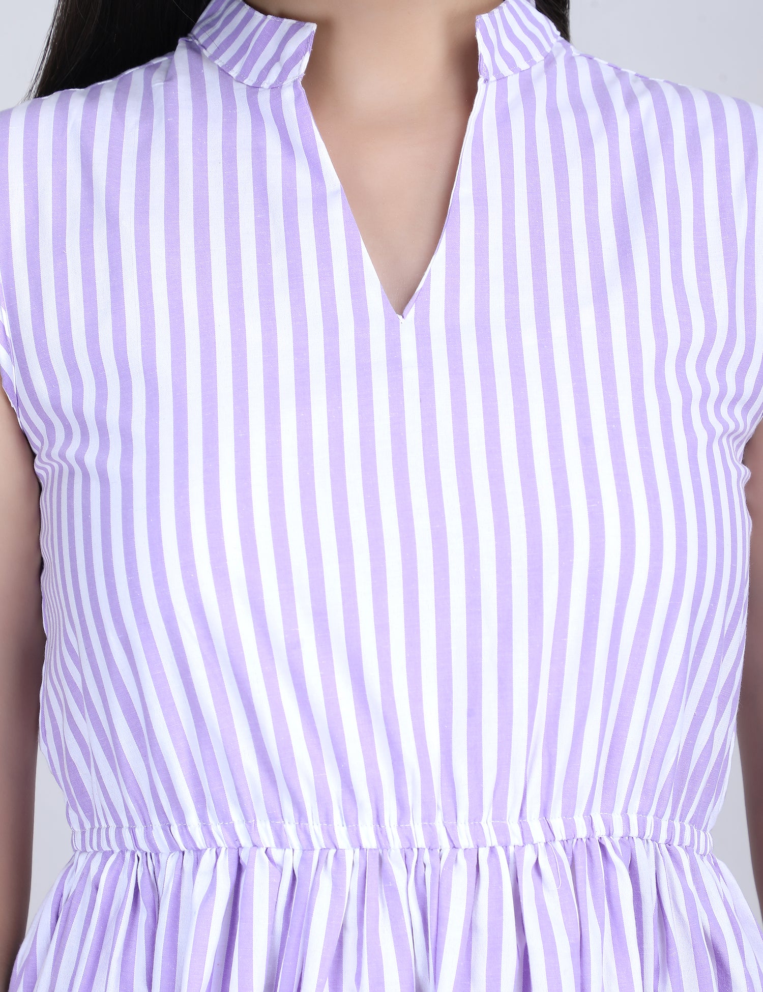 Lime Breeze Striped Tier Dress