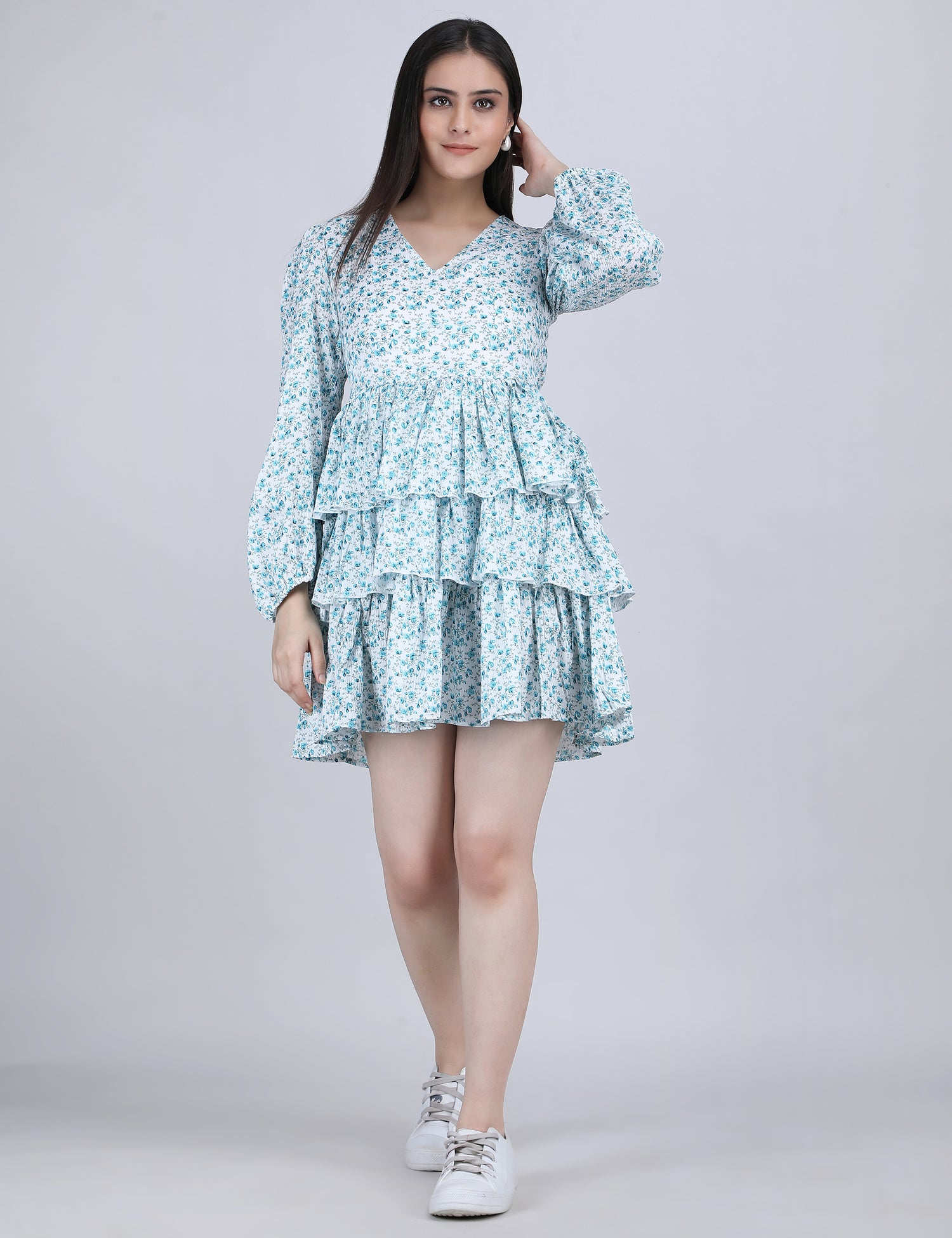 Rosé Ruffle Tiered Dress