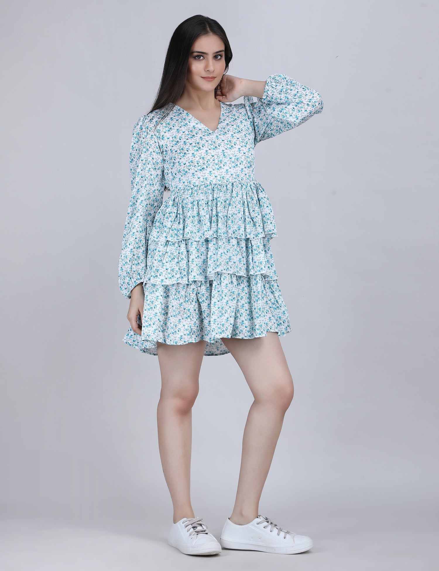 Rosé Ruffle Tiered Dress