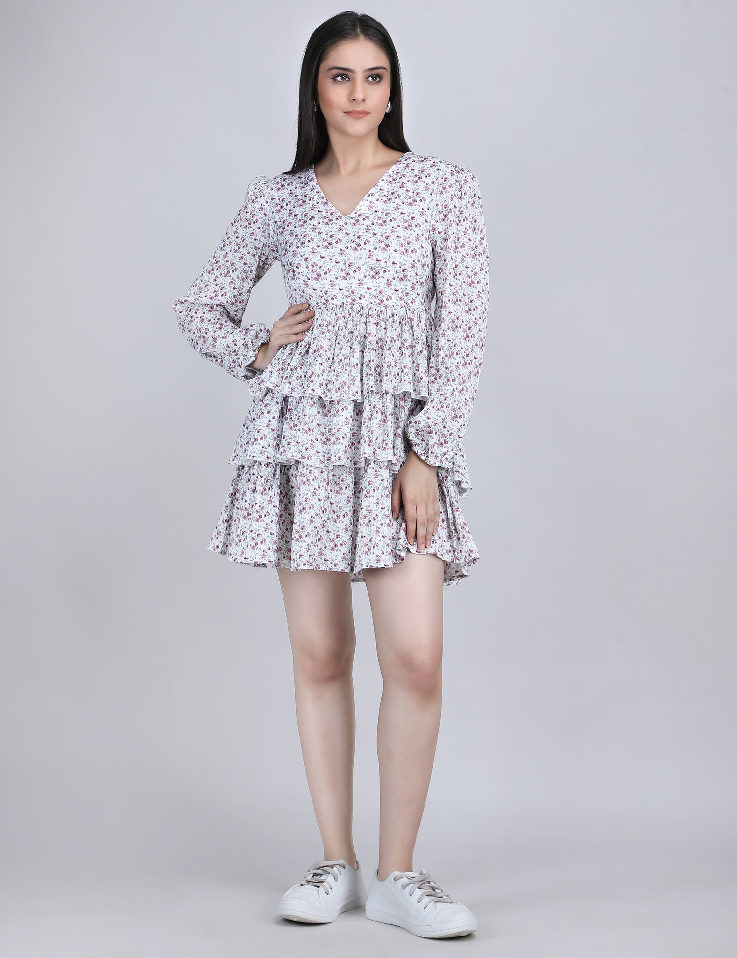 Rosé Ruffle Tiered Dress