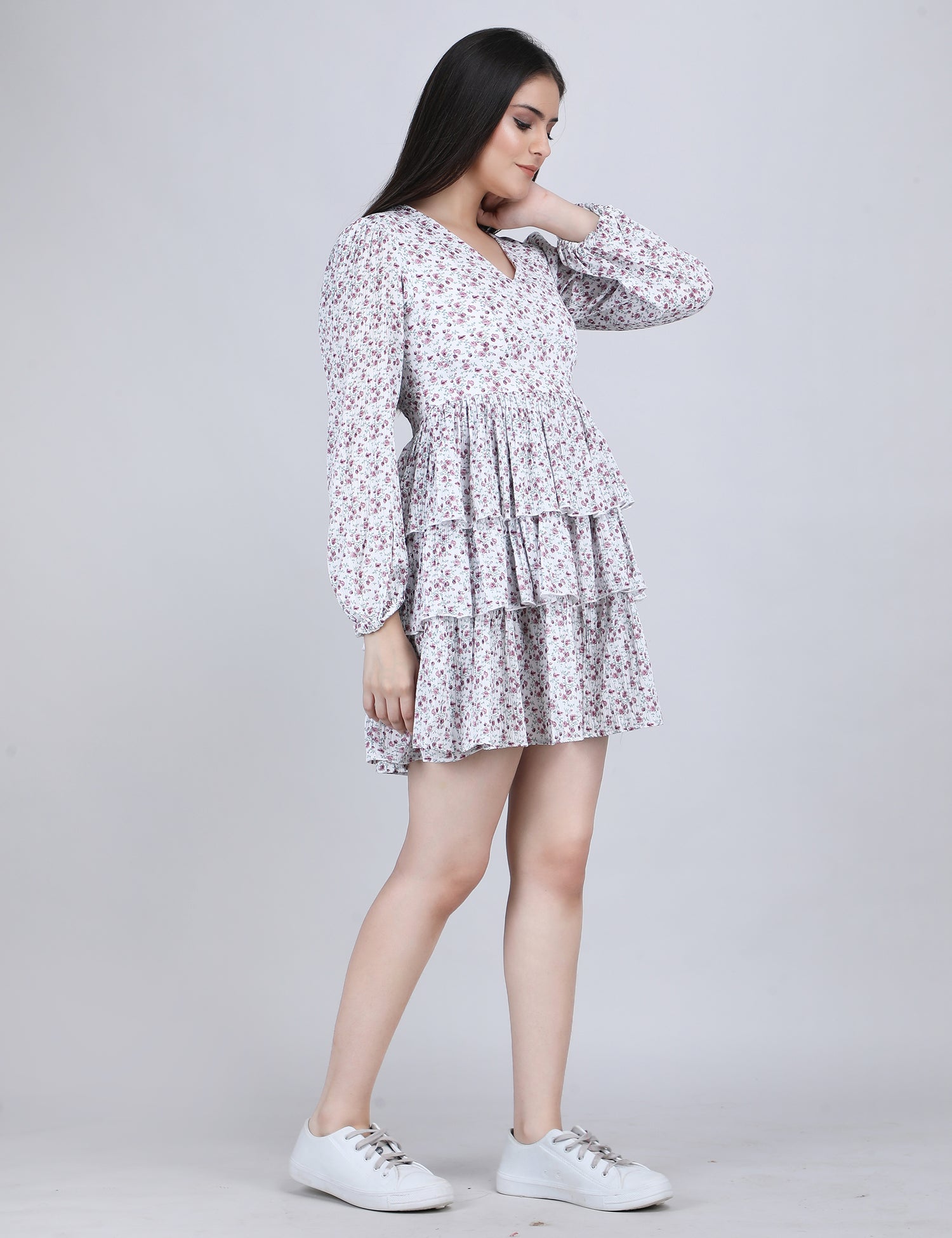 Rosé Ruffle Tiered Dress