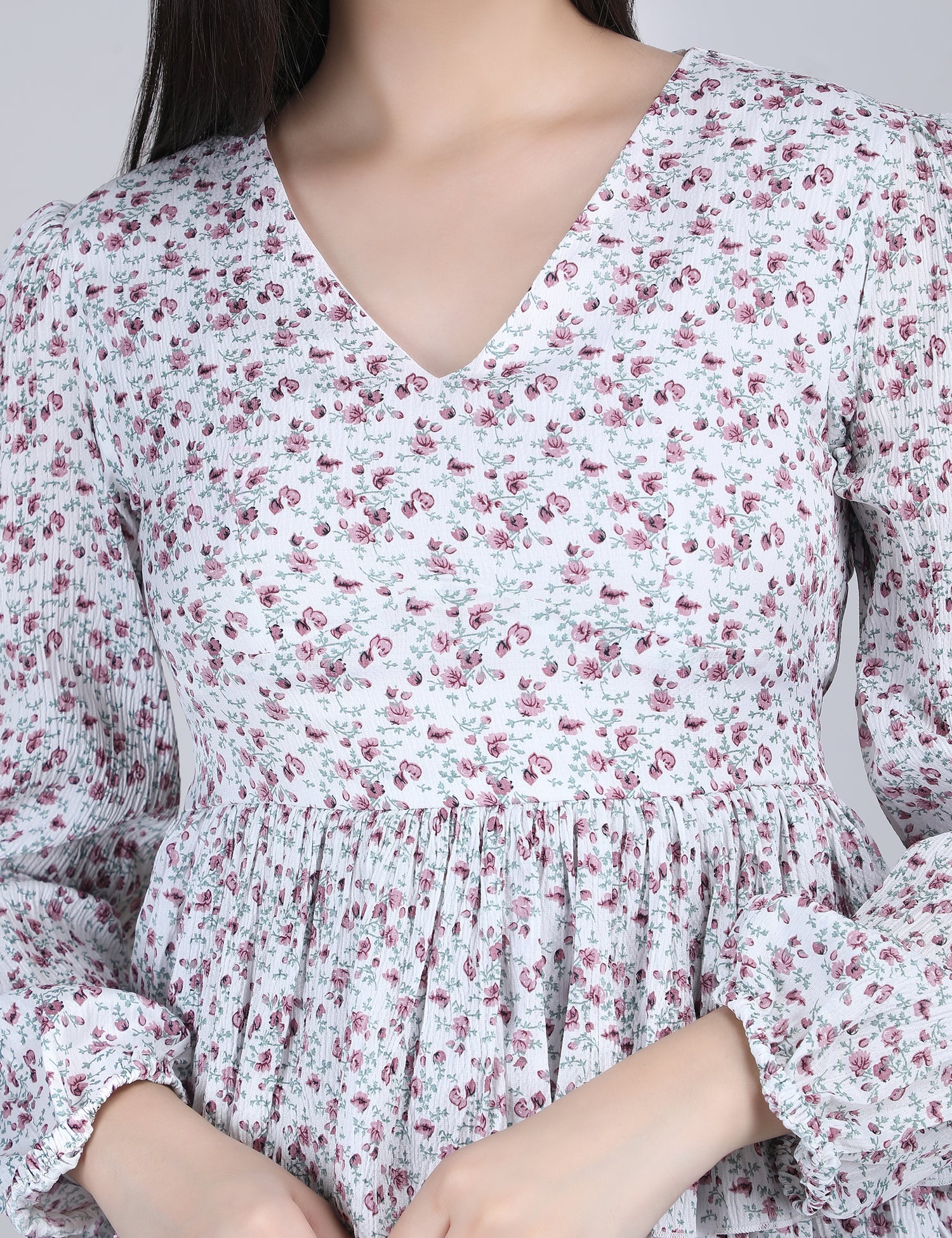 Rosé Ruffle Tiered Dress