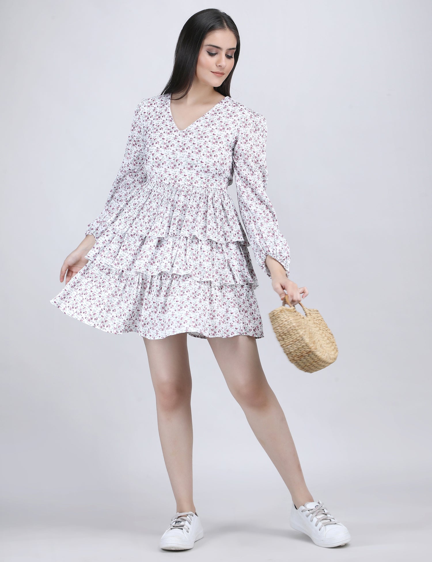 Rosé Ruffle Tiered Dress