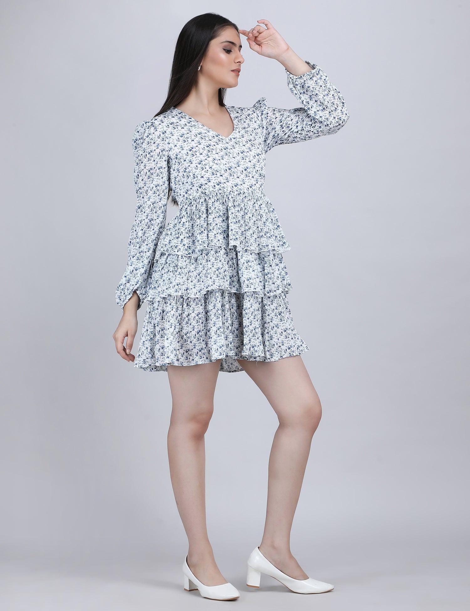 Rosé Ruffle Tiered Dress