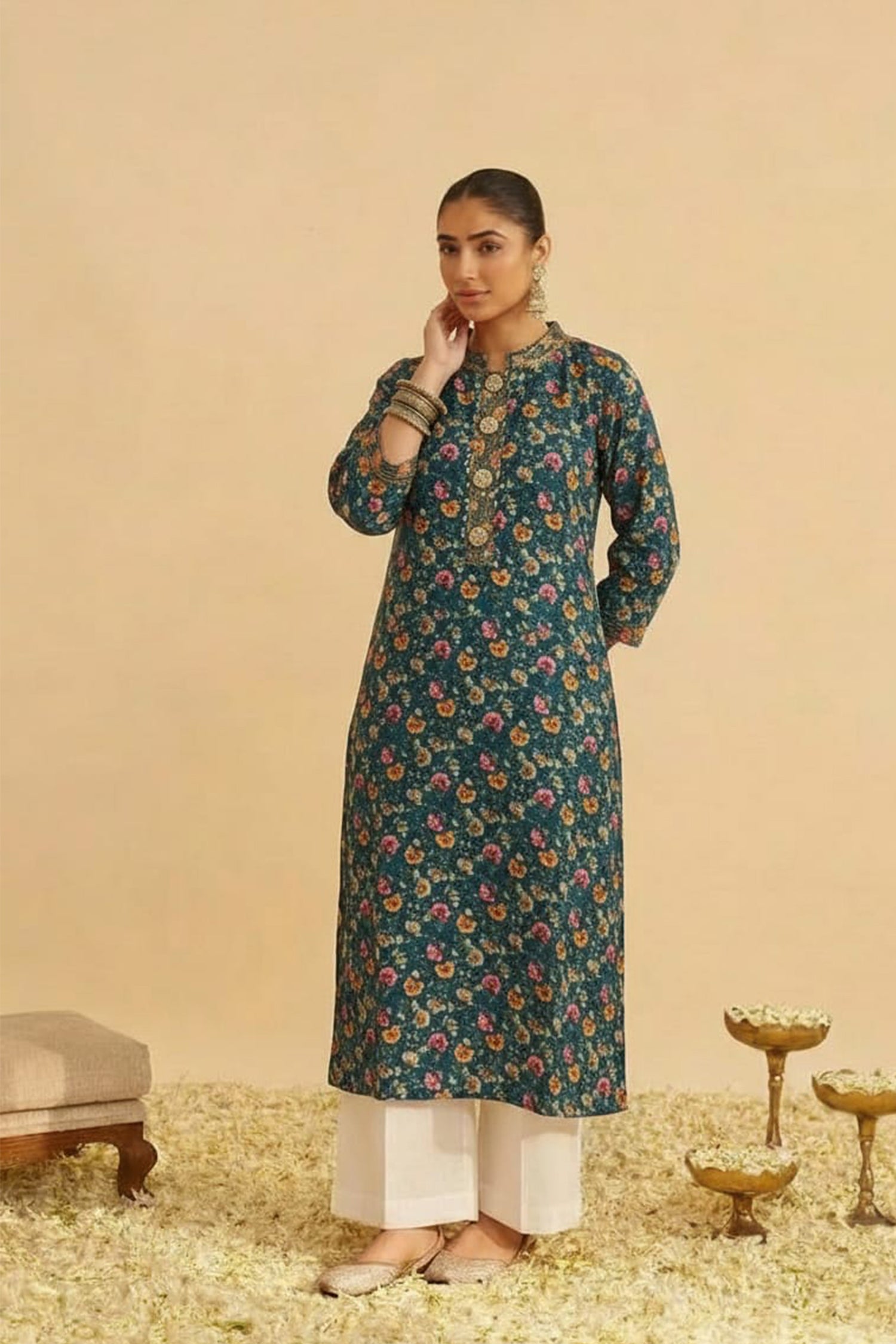 Wine Purple Ethnic Motif Kurta