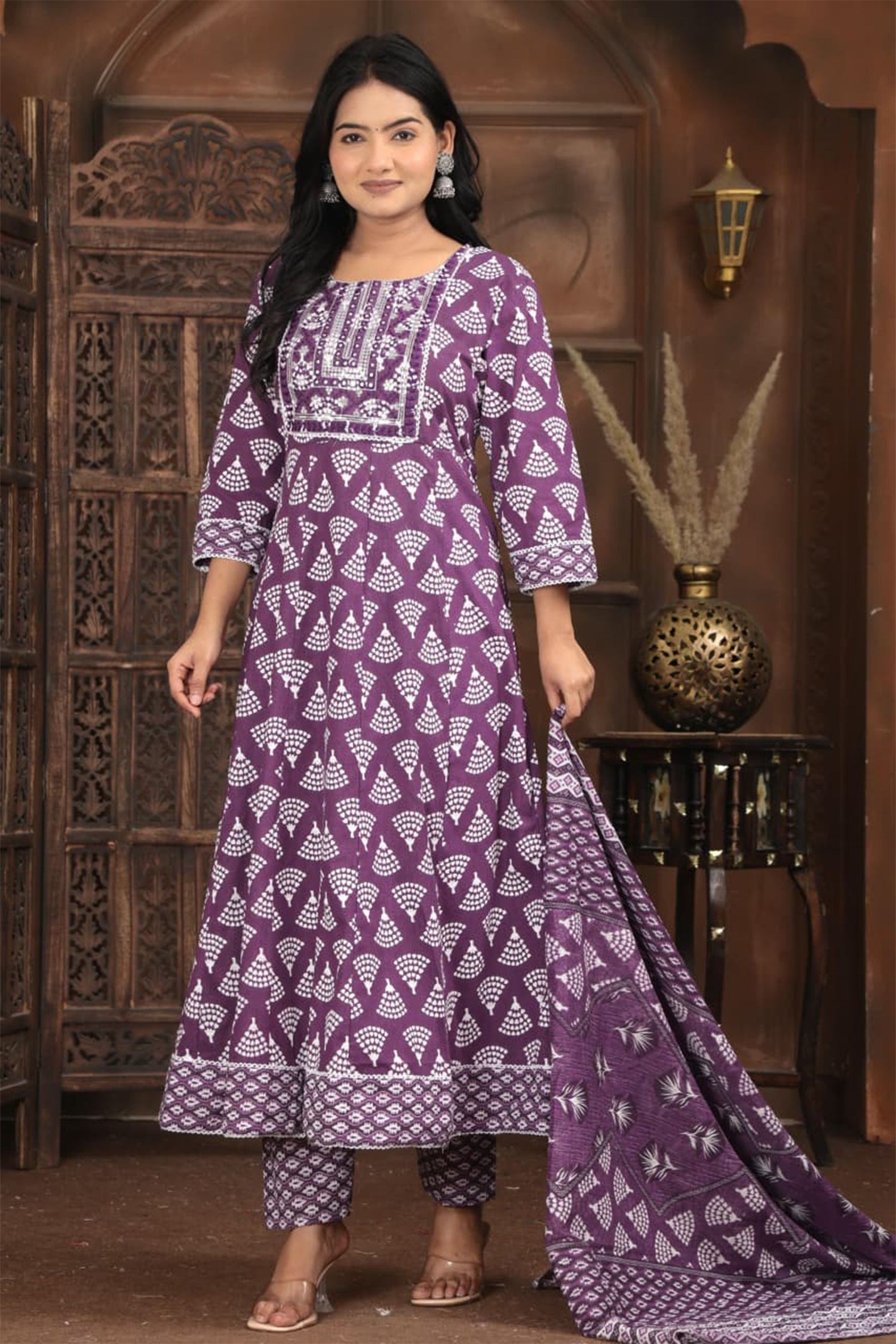 Elegant Ethnic Printed Kurta Pant Dupatta Set – Multi Color Collection
