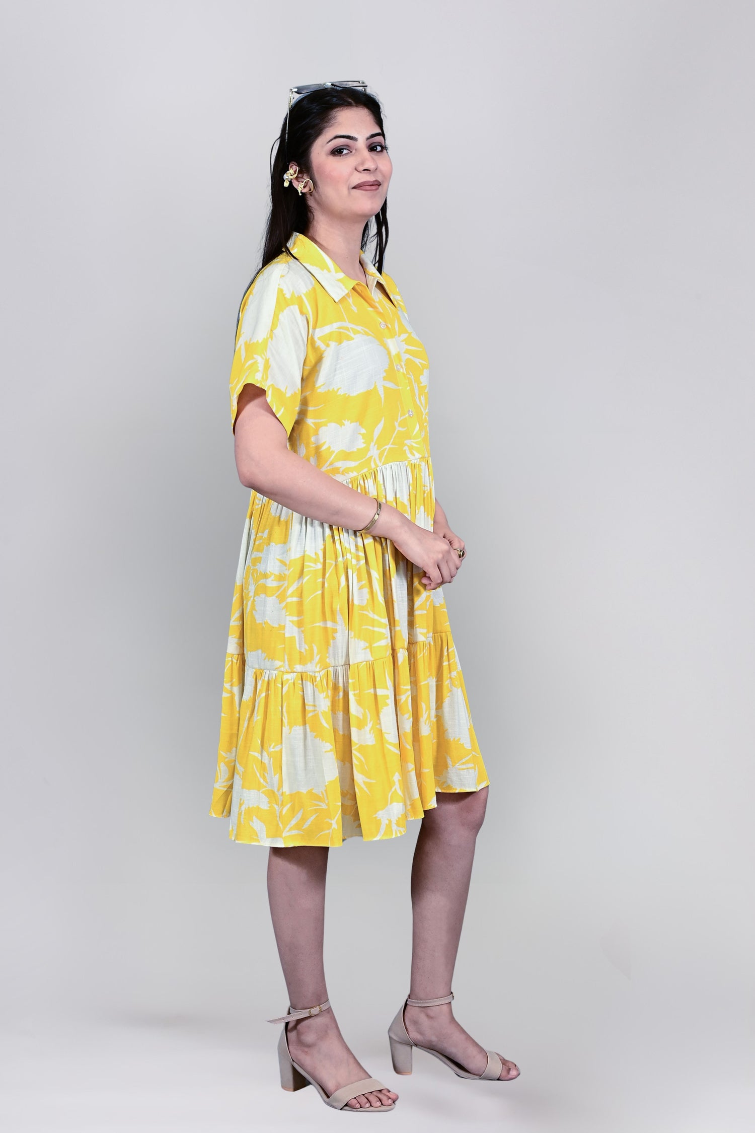 Sunlit Bloom Shirt Dress