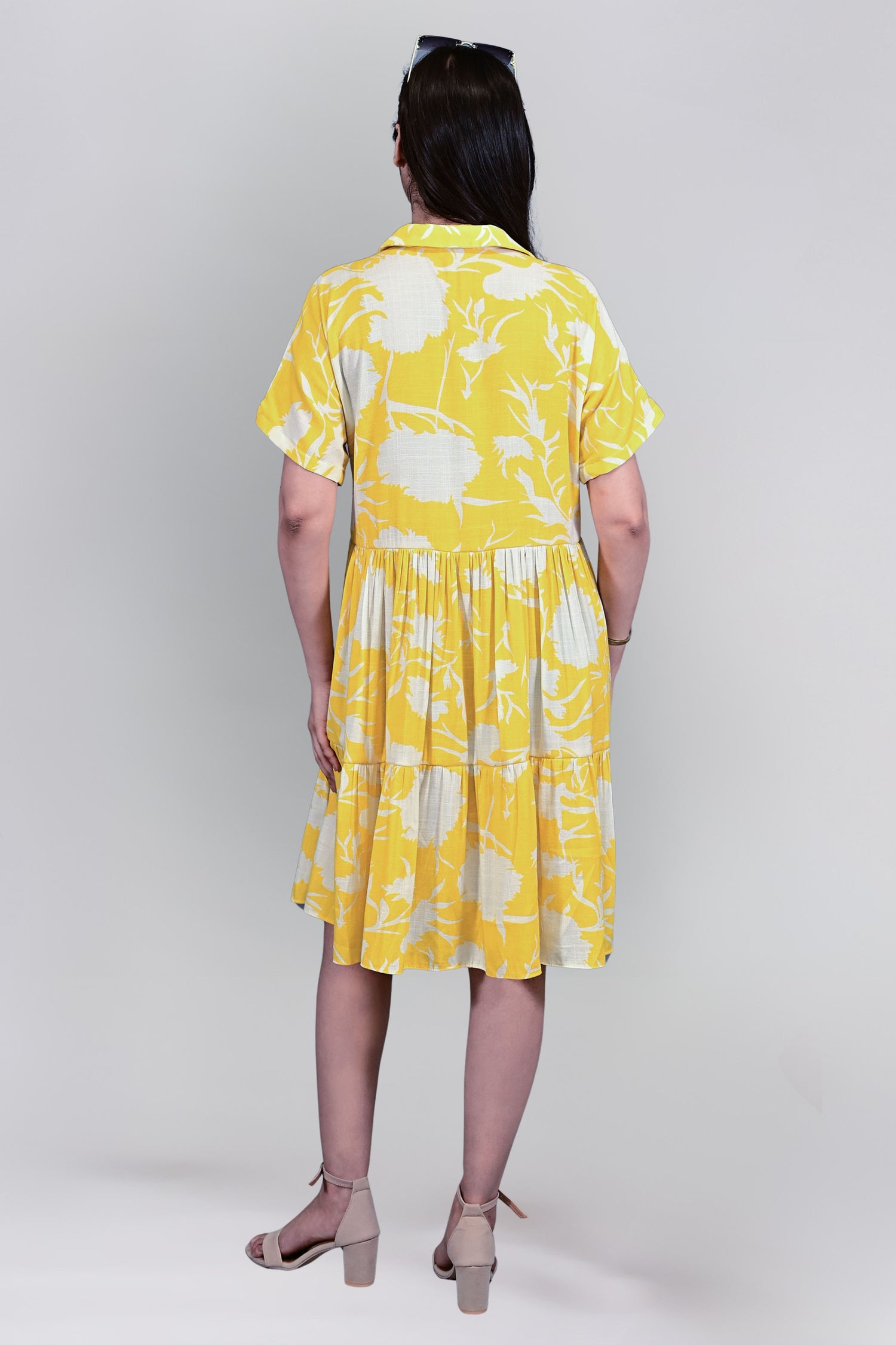 Sunlit Bloom Shirt Dress