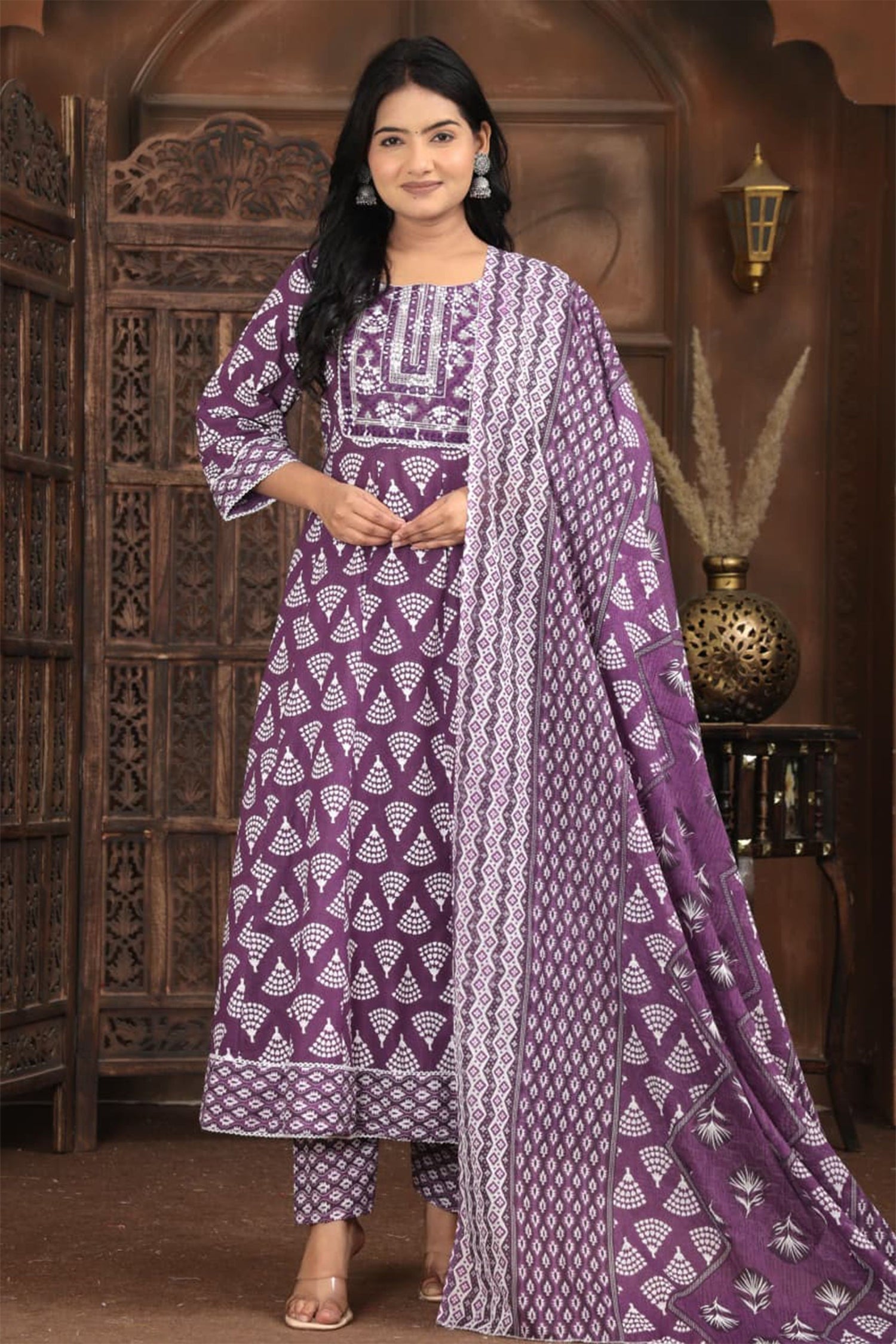 Elegant Ethnic Printed Kurta Pant Dupatta Set – Multi Color Collection