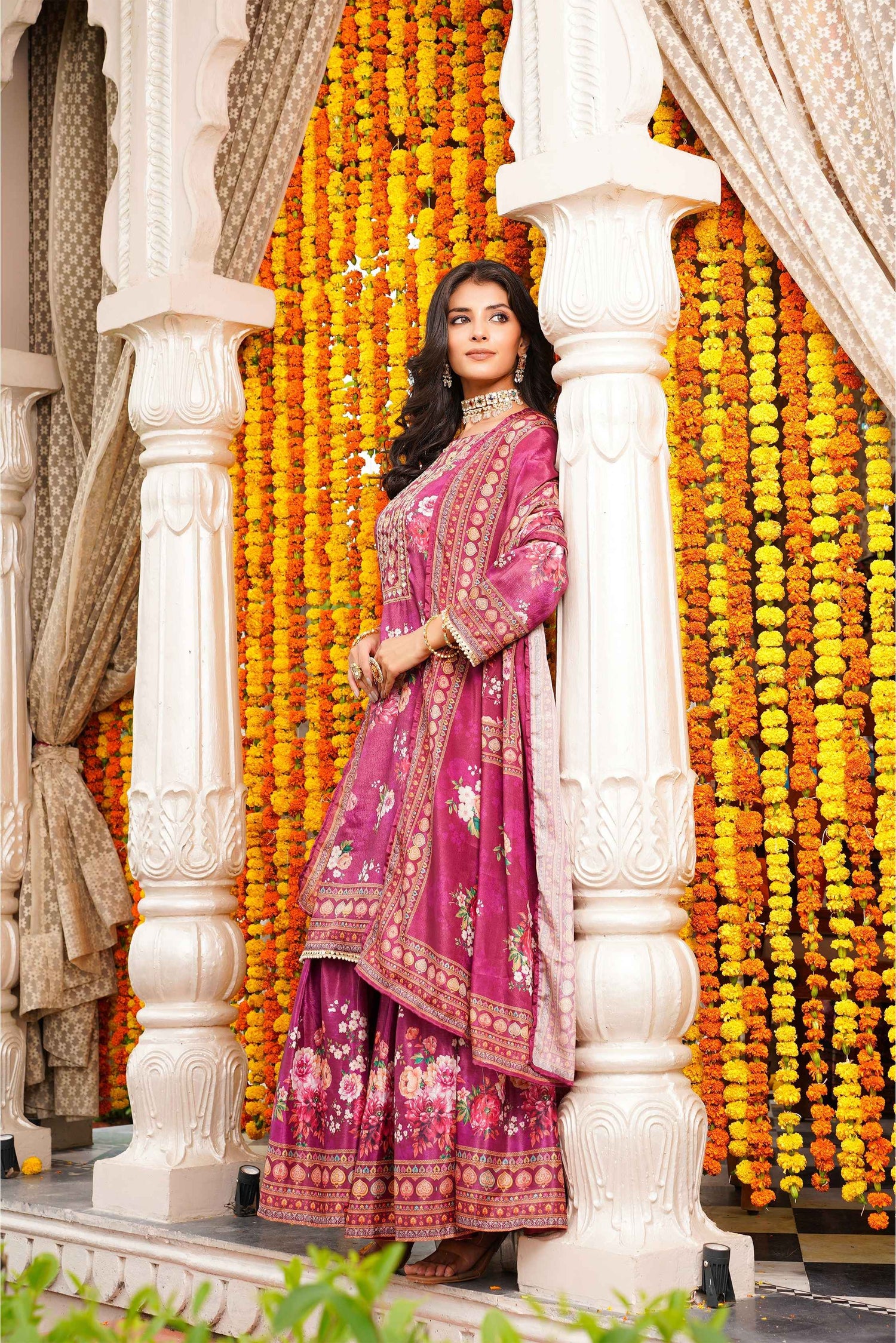 Women Floral Printed Kurta Set with Dupatta | Straight Fit Kurta Pant Set | Ethnic Wear for Women