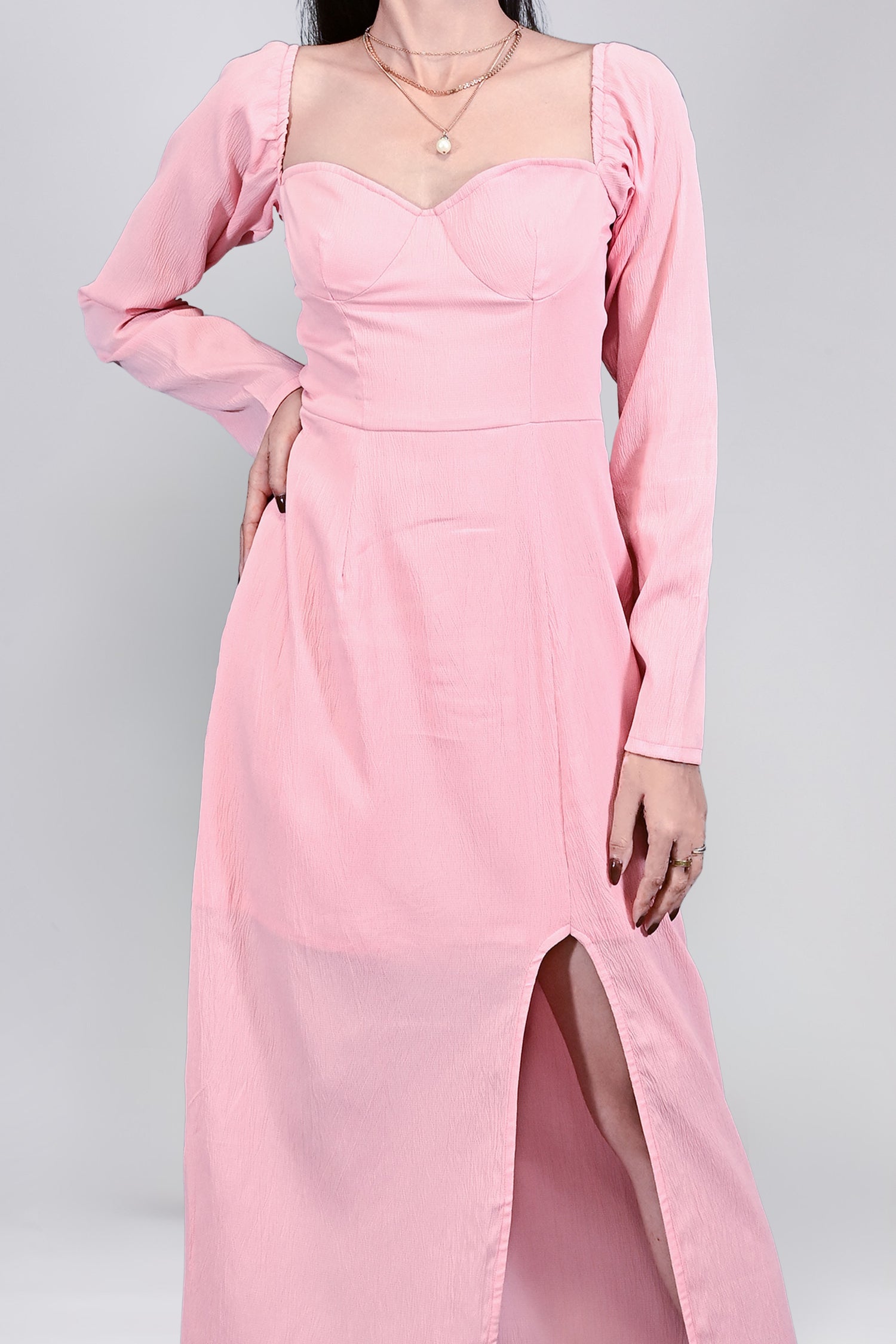 Blush pink Slit Maxi Dress