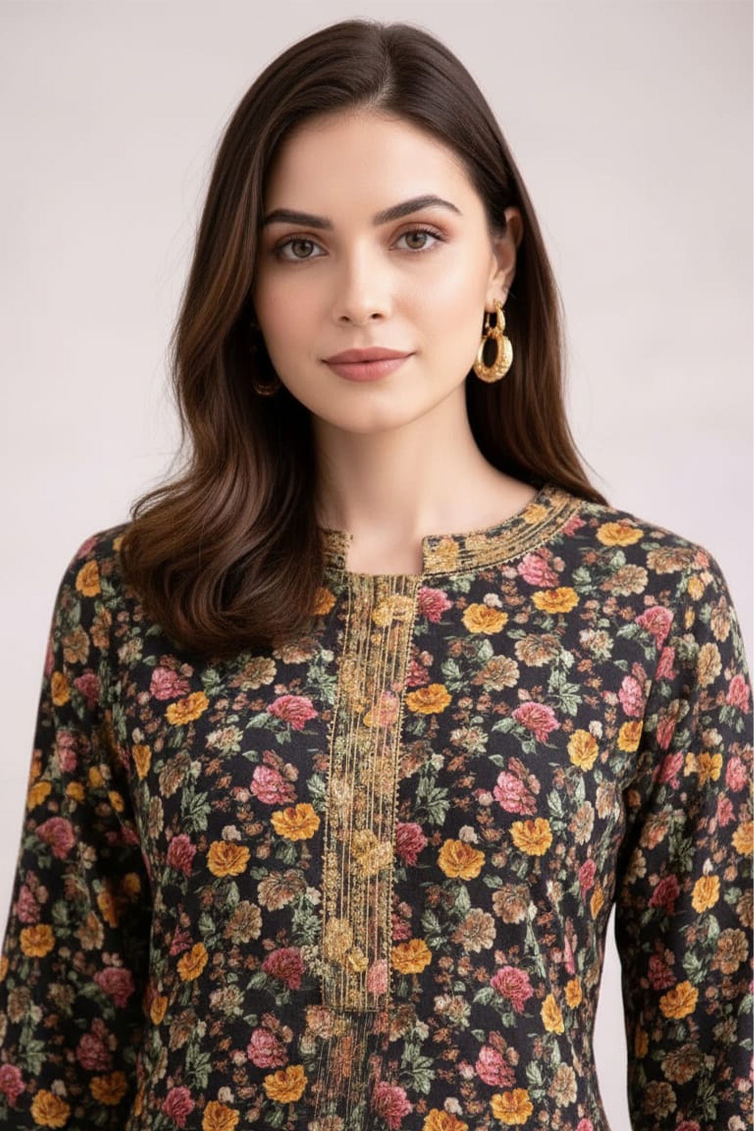 Wine Purple Ethnic Motif Kurta