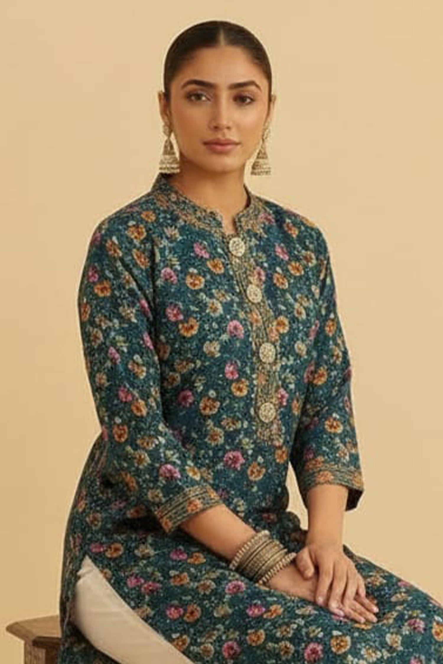 Wine Purple Ethnic Motif Kurta