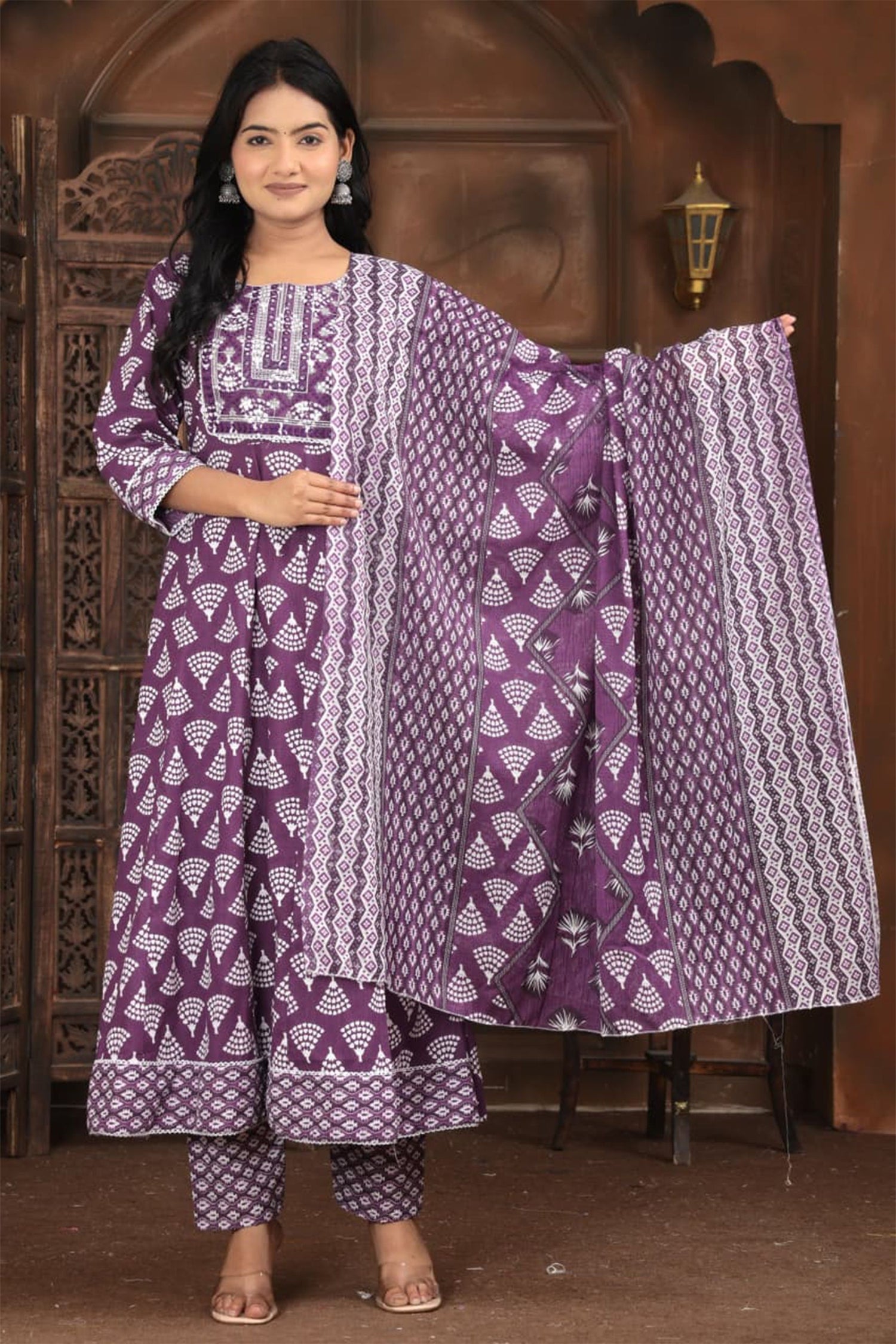 Elegant Ethnic Printed Kurta Pant Dupatta Set – Multi Color Collection
