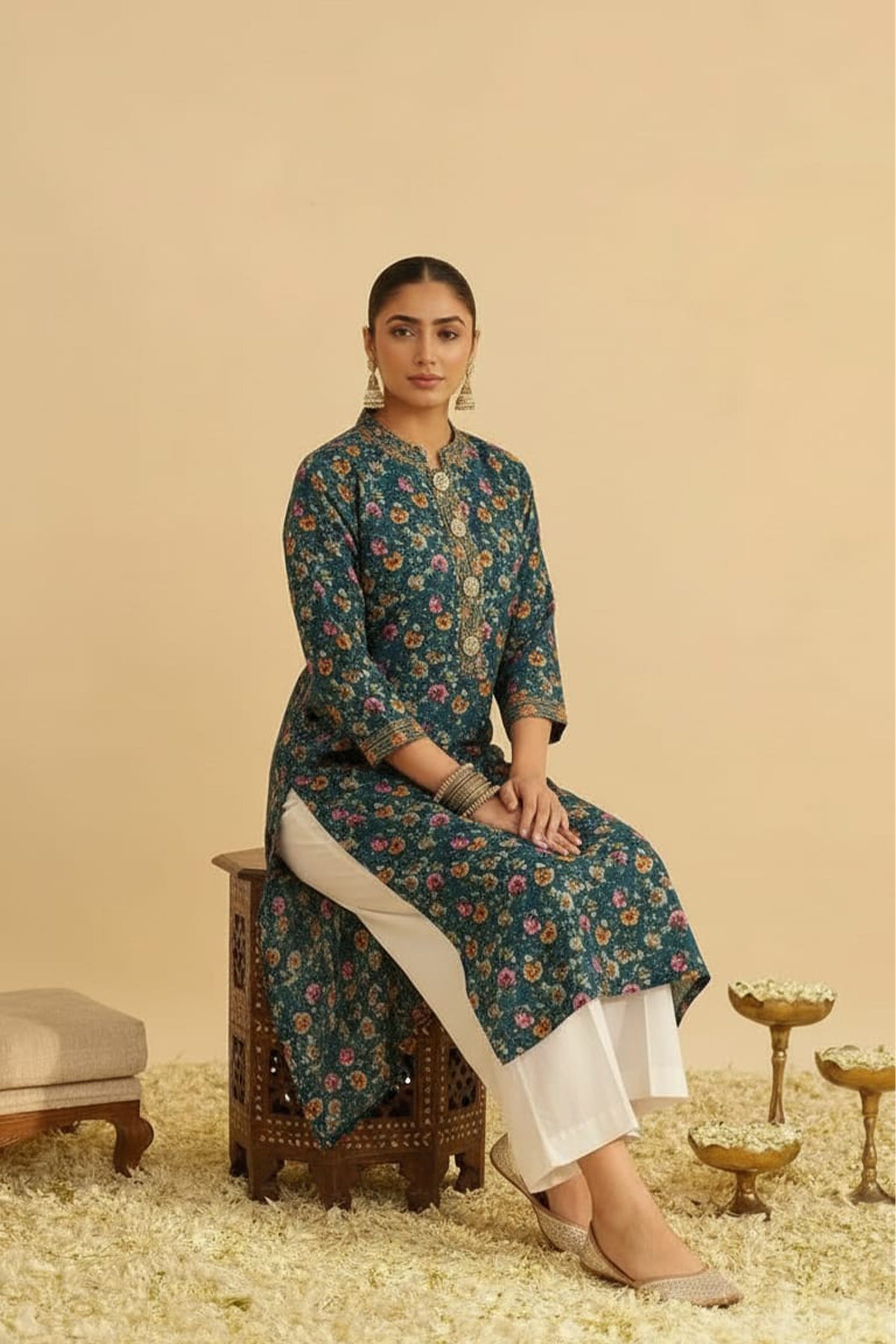Wine Purple Ethnic Motif Kurta