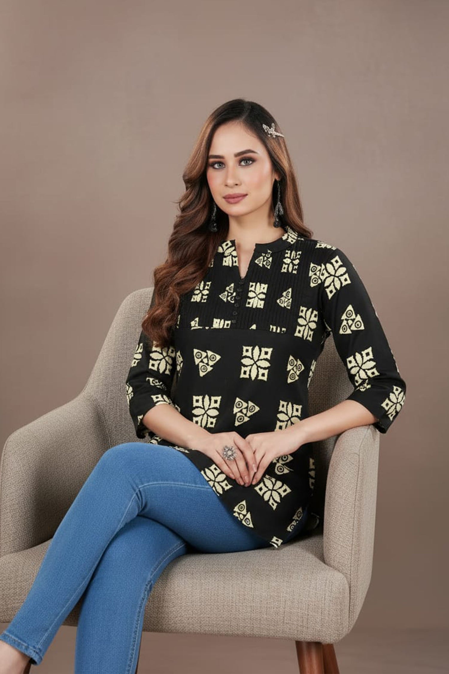 Noir Print Kurti