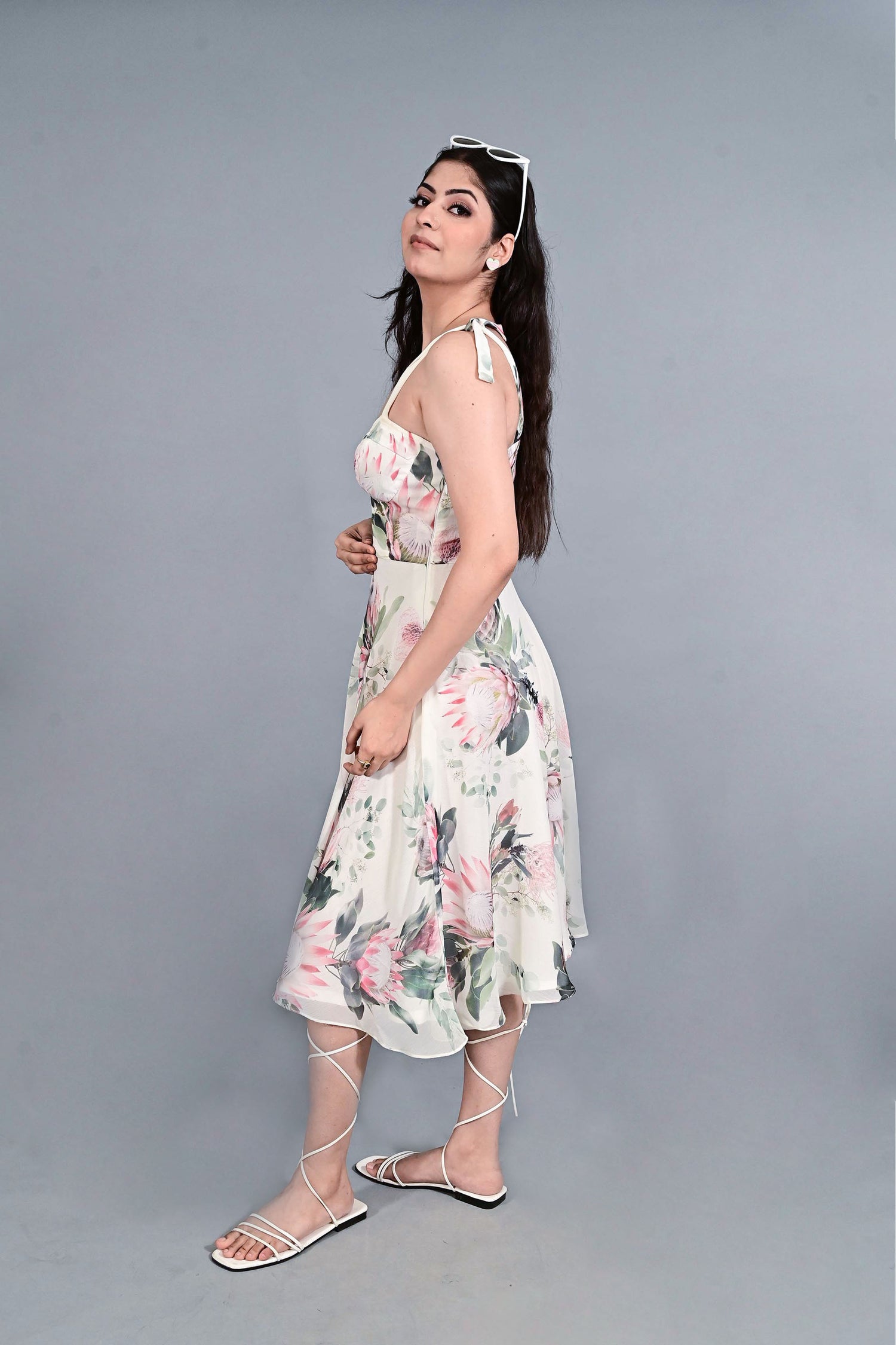 Blush Floral Printed Midi Dress