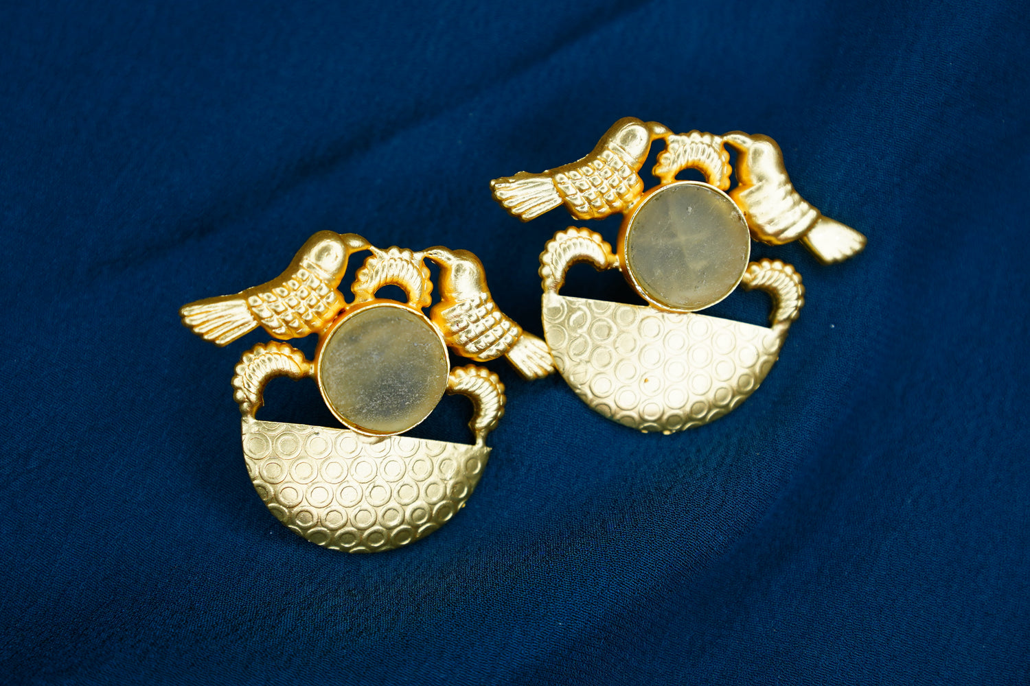 Swarna Pakshi Moonstone Statement Earrings