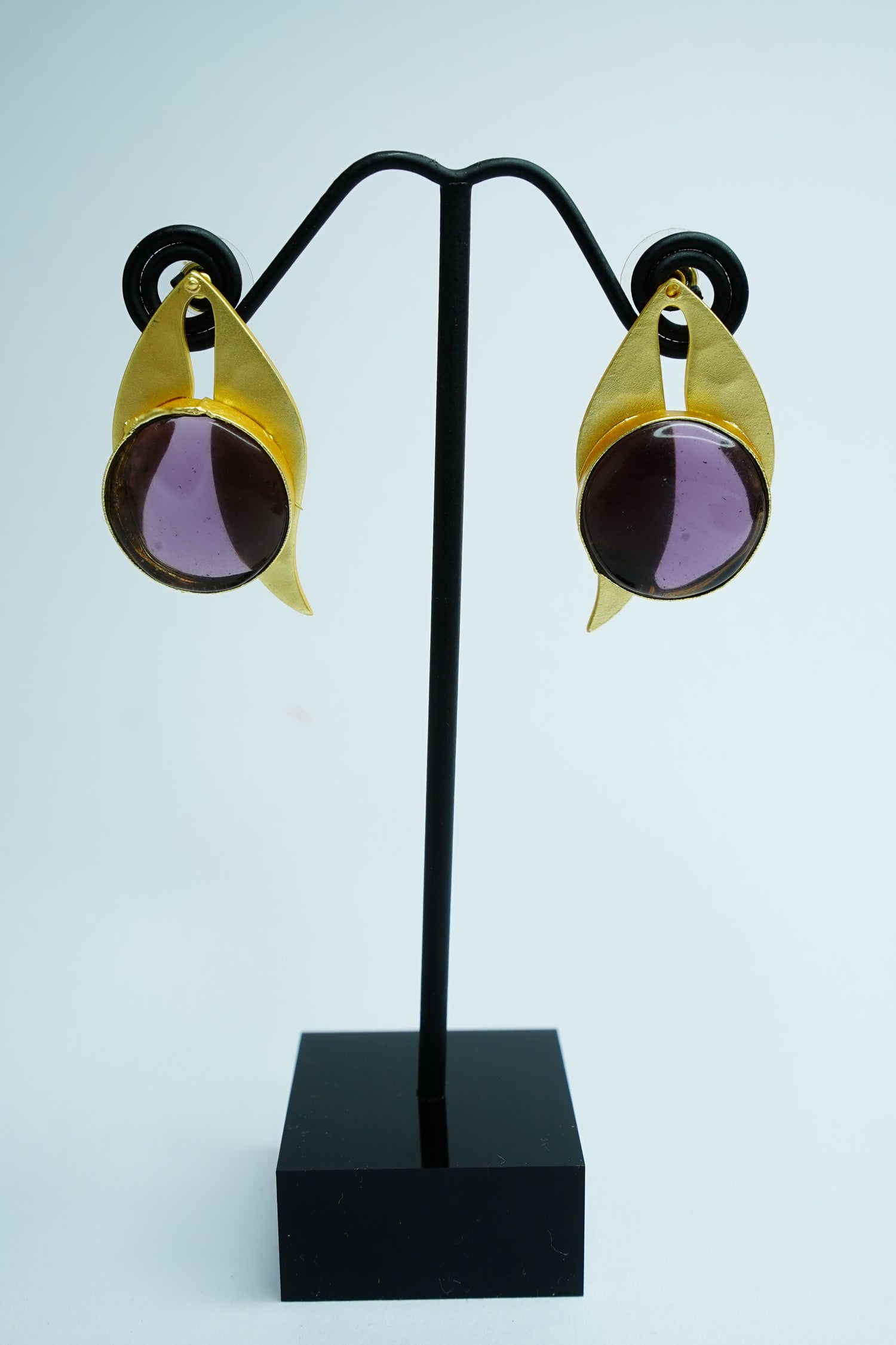 Verdant Aura Stone Statement Earrings