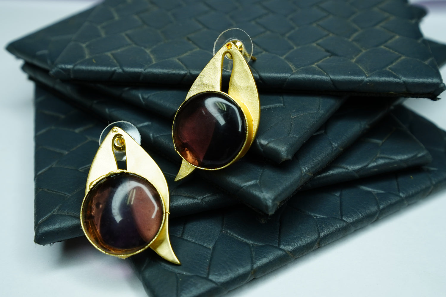 Verdant Aura Stone Statement Earrings