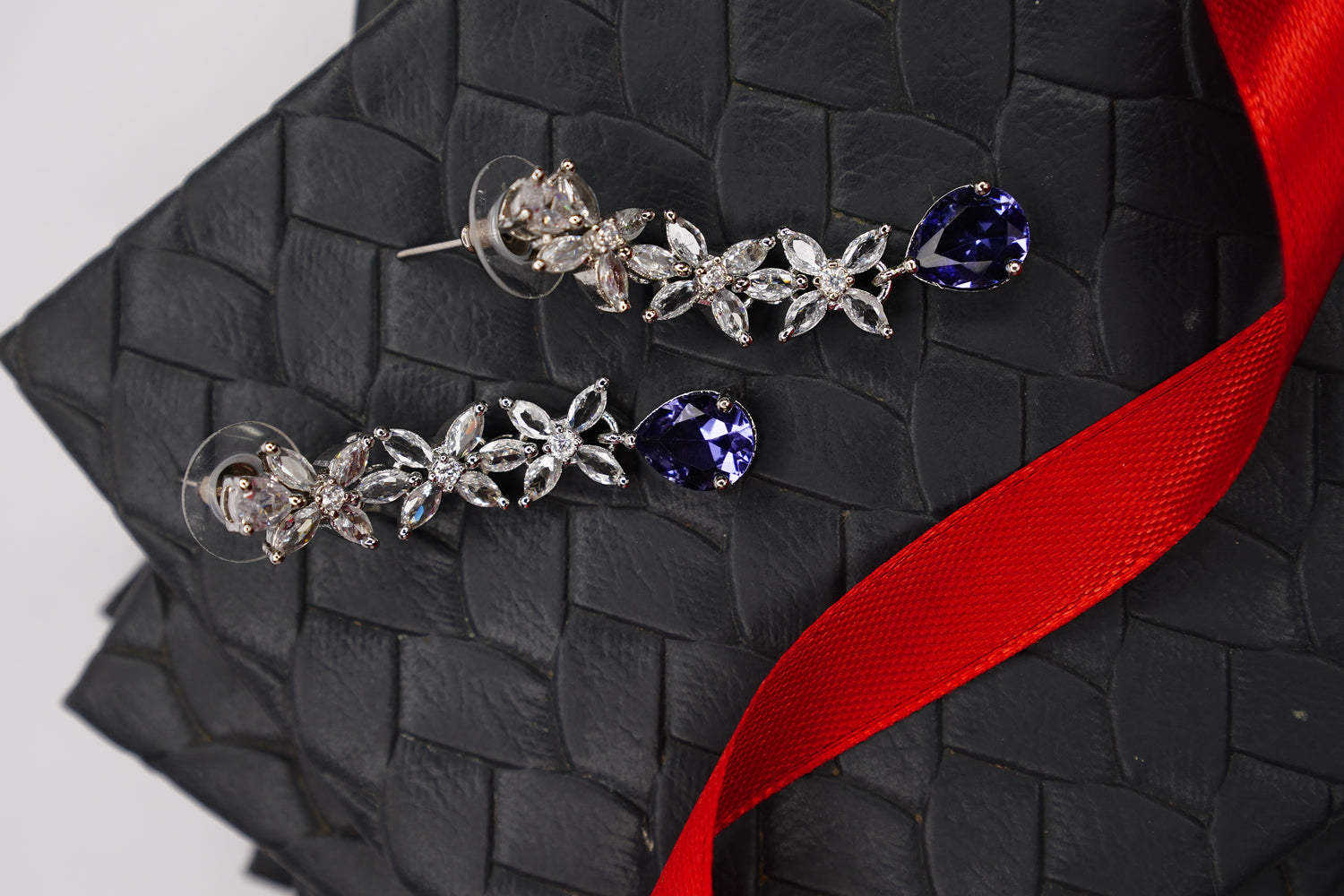 Sapphire Bloom Drop Earrings