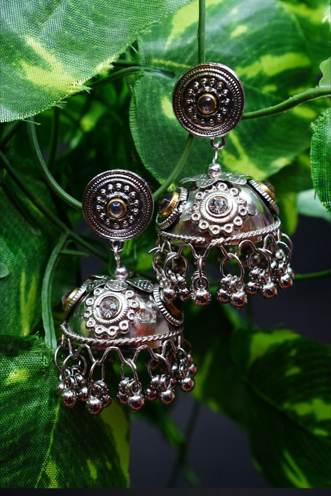 Contemporary Oxidised Jhumkas