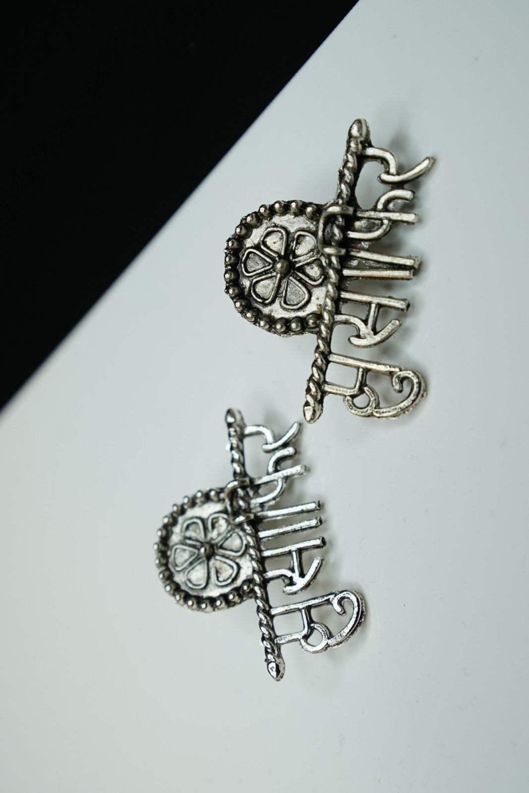 Silver-Plated Handcrafted Quirky Drop Earrings