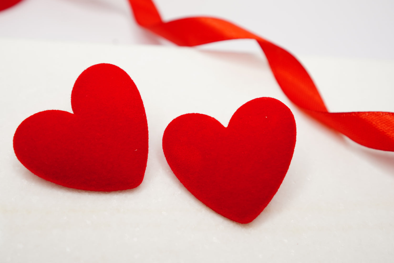 Red Heart-Shaped Stud Earrings