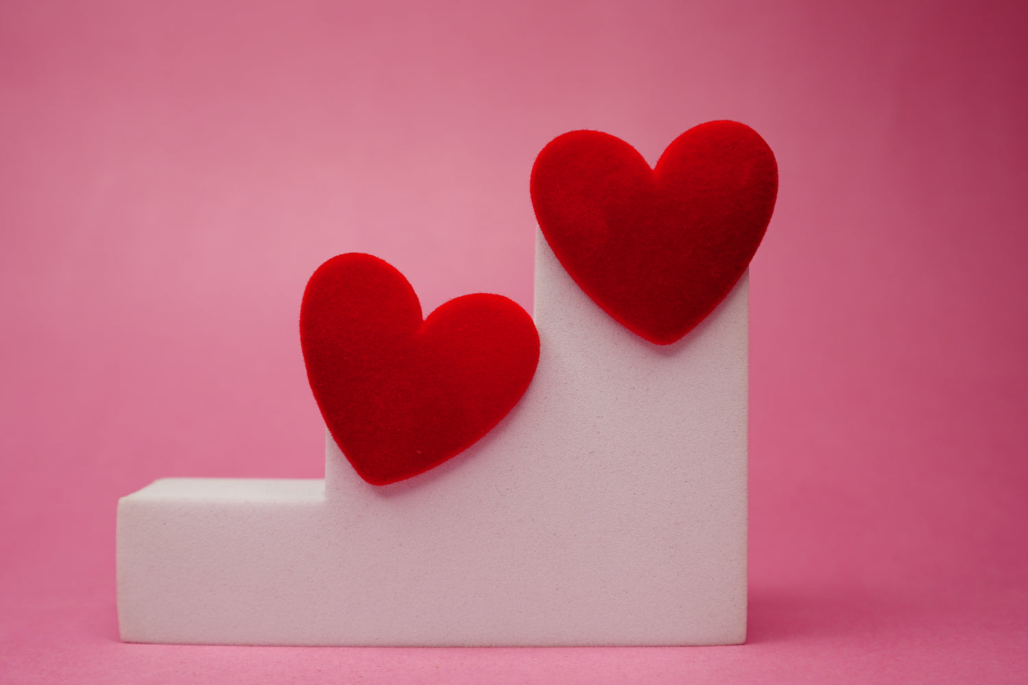 Red Heart-Shaped Stud Earrings