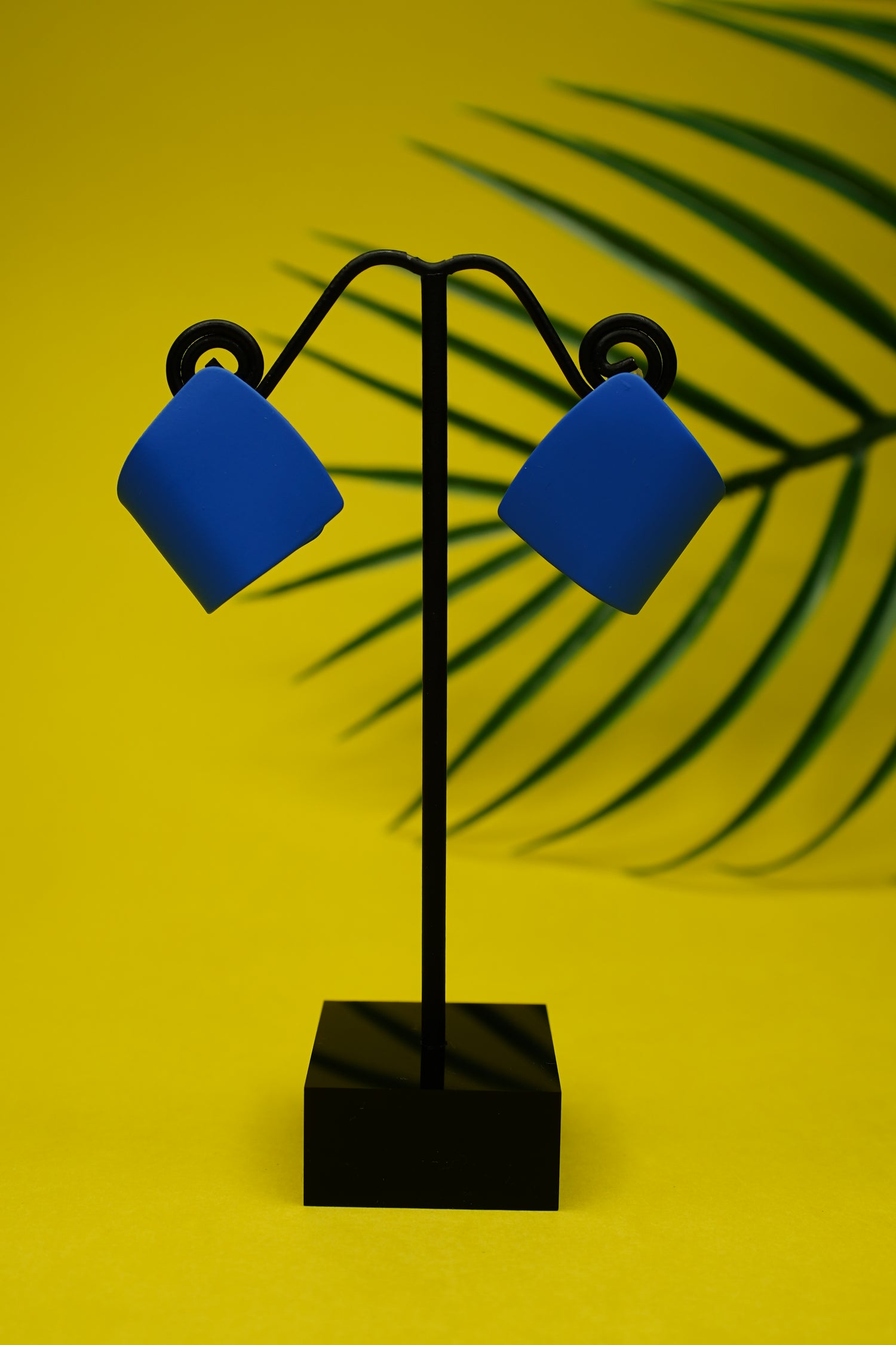 Azure Cube Statement Stud Earrings