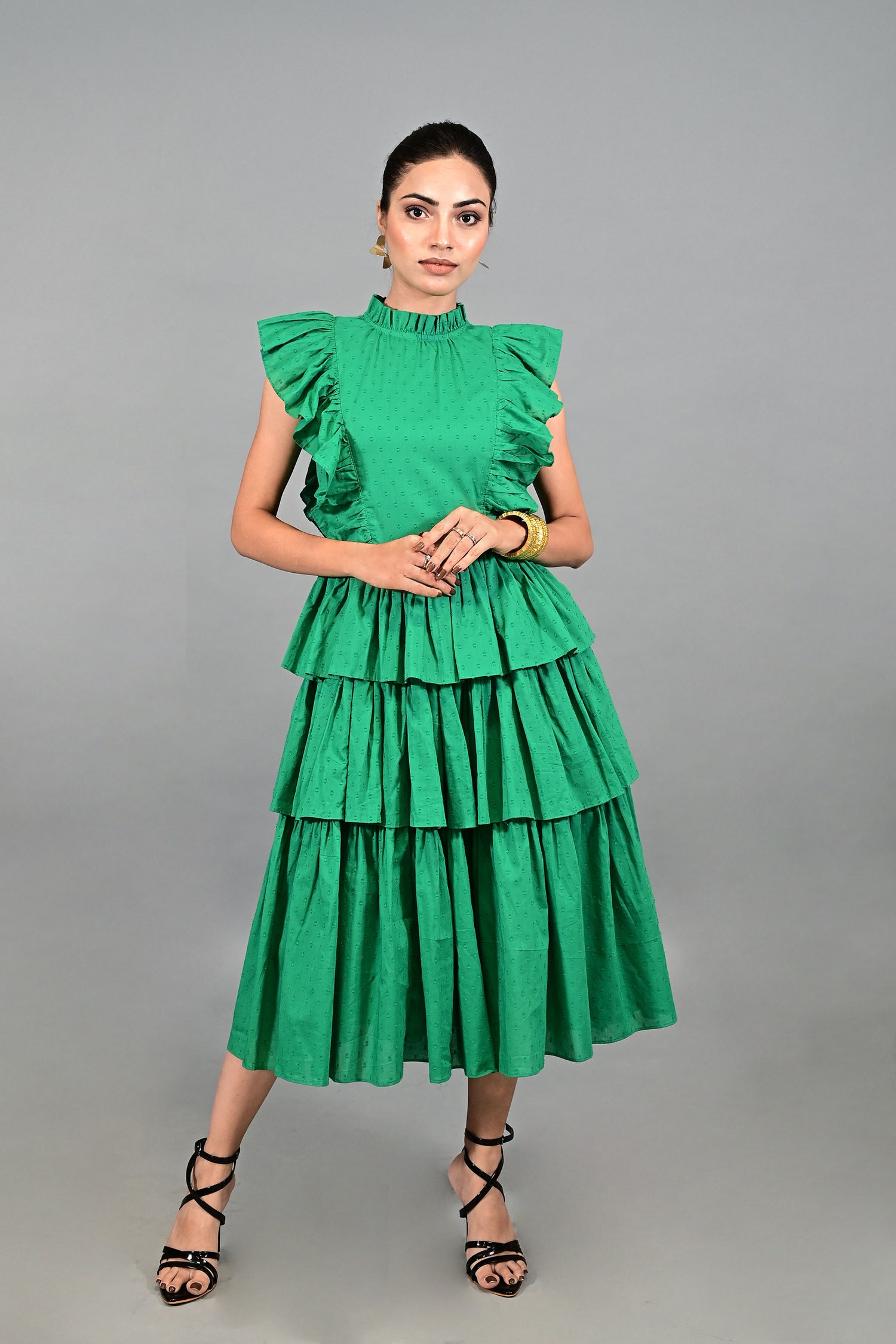 Emerald Ruffle Bloom Dress