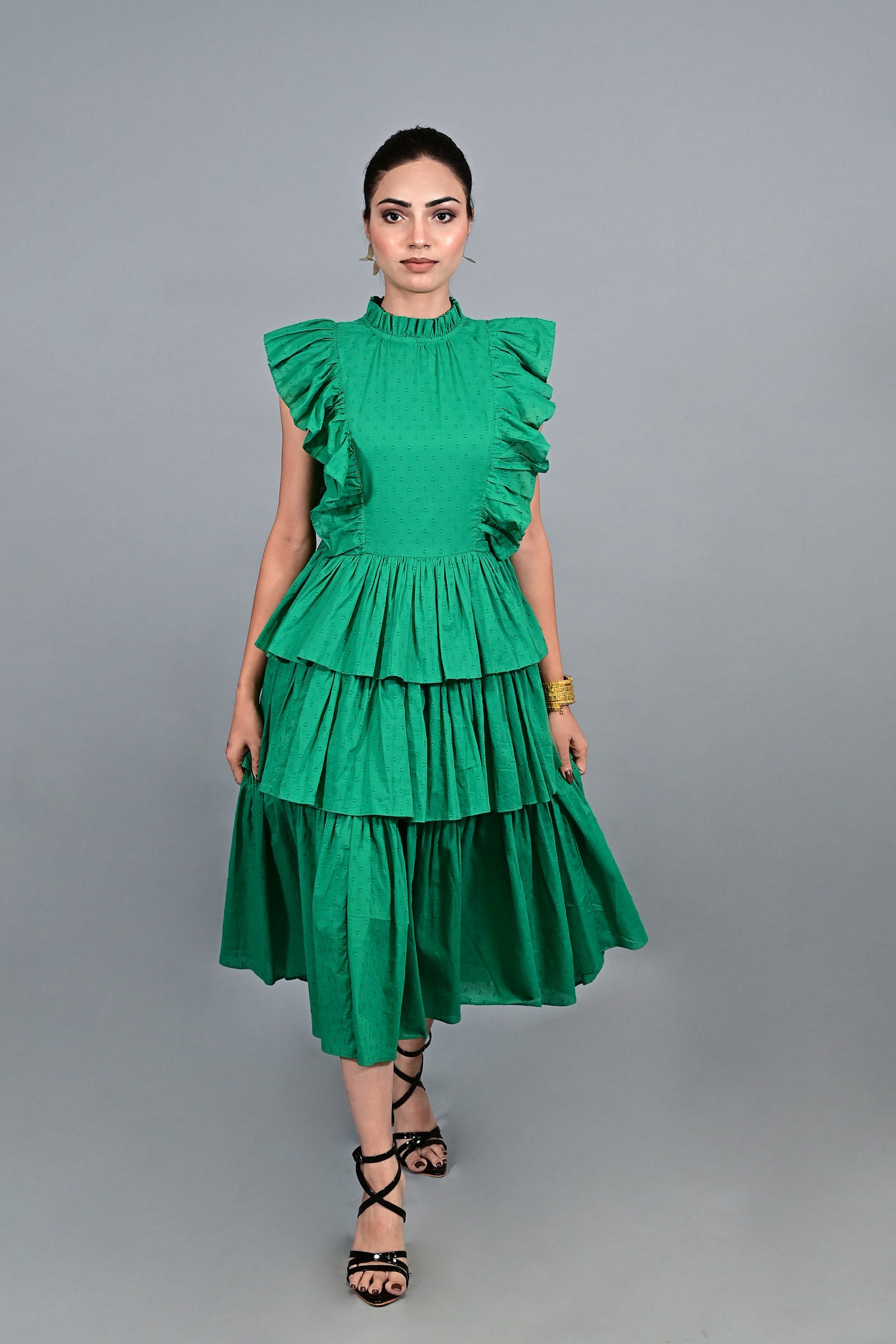 Emerald Ruffle Bloom Dress
