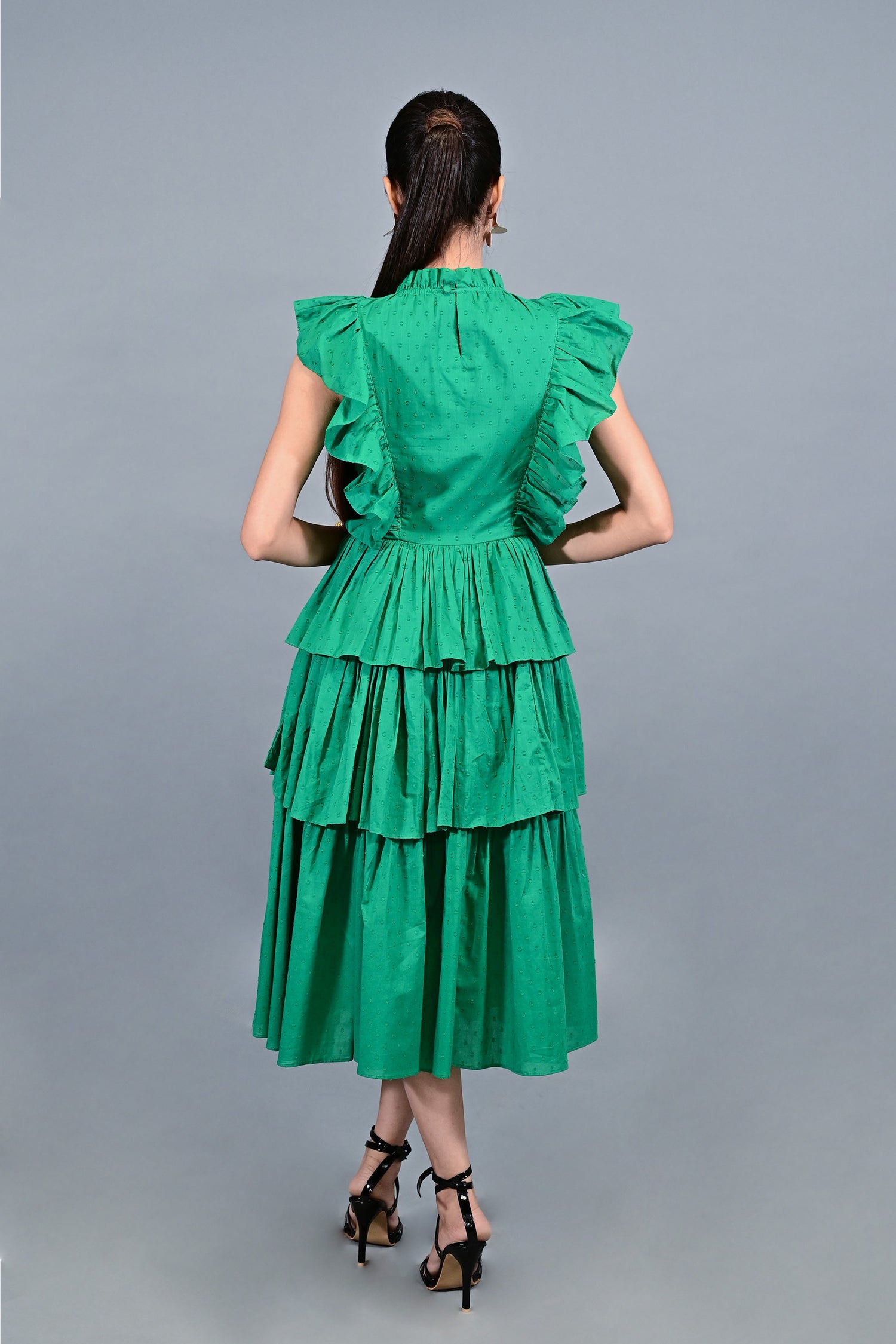 Emerald Ruffle Bloom Dress