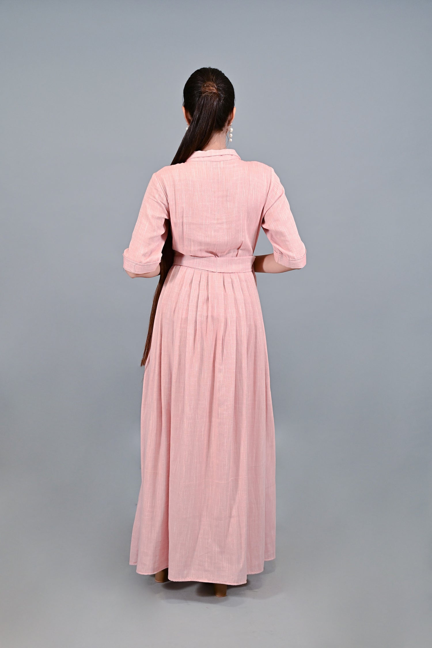 Rosewood Slit Shirt Dress