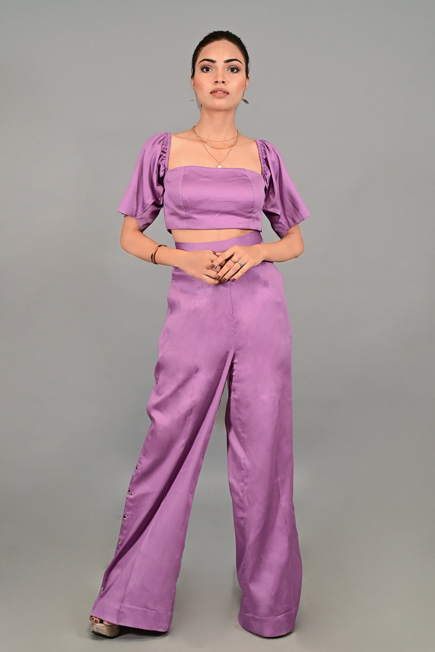 Lilac Luxe Croptop With Pant Set